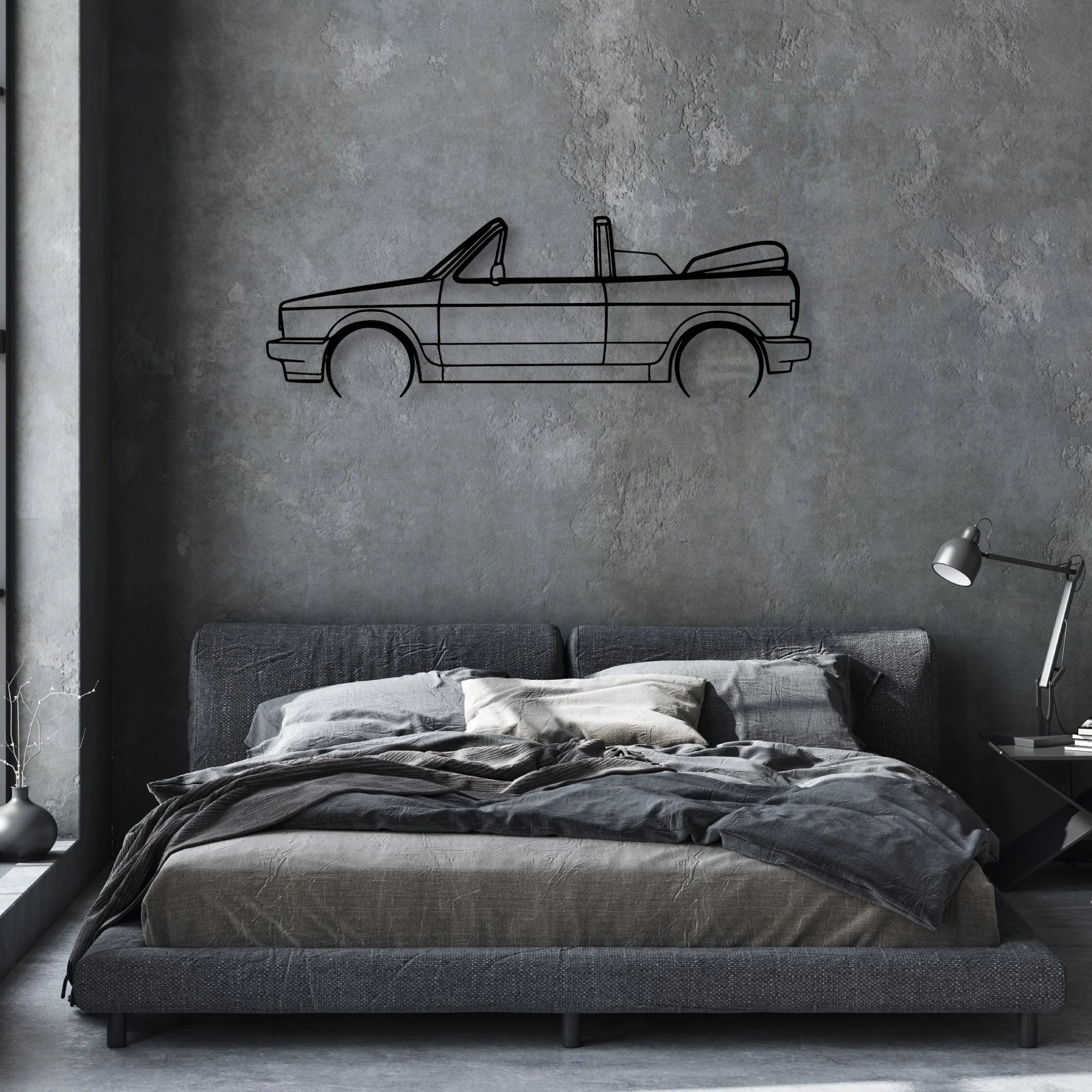 Golf 1 Sportline Cabriolet Classic Silhouette Metal Wall Art - Automotive Garage Decor