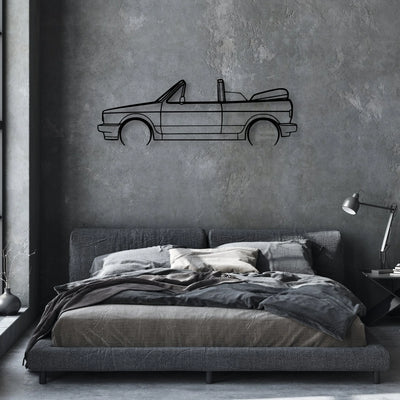 Golf 1 Sportline Cabriolet Classic Silhouette Metal Wall Art - Automotive Garage Decor