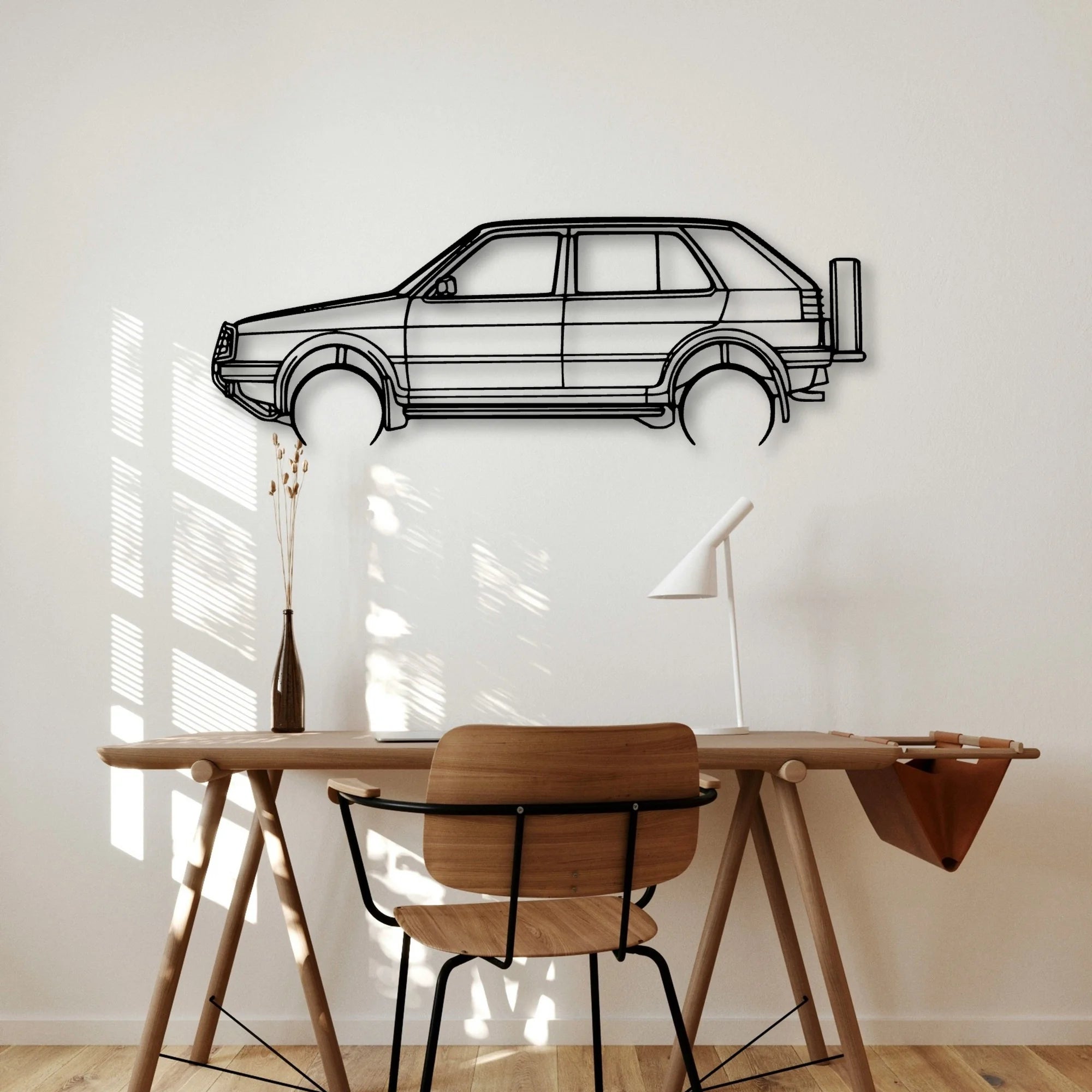 Golf 2 Country 1991 Classic Silhouette Metal Wall Art - Automotive Garage Decor