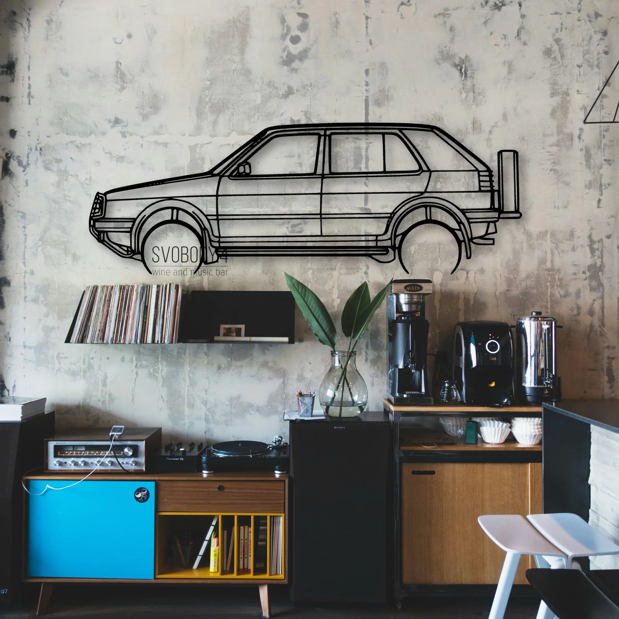 Golf 2 Country 1991 Classic Silhouette Metal Wall Art - Automotive Garage Decor