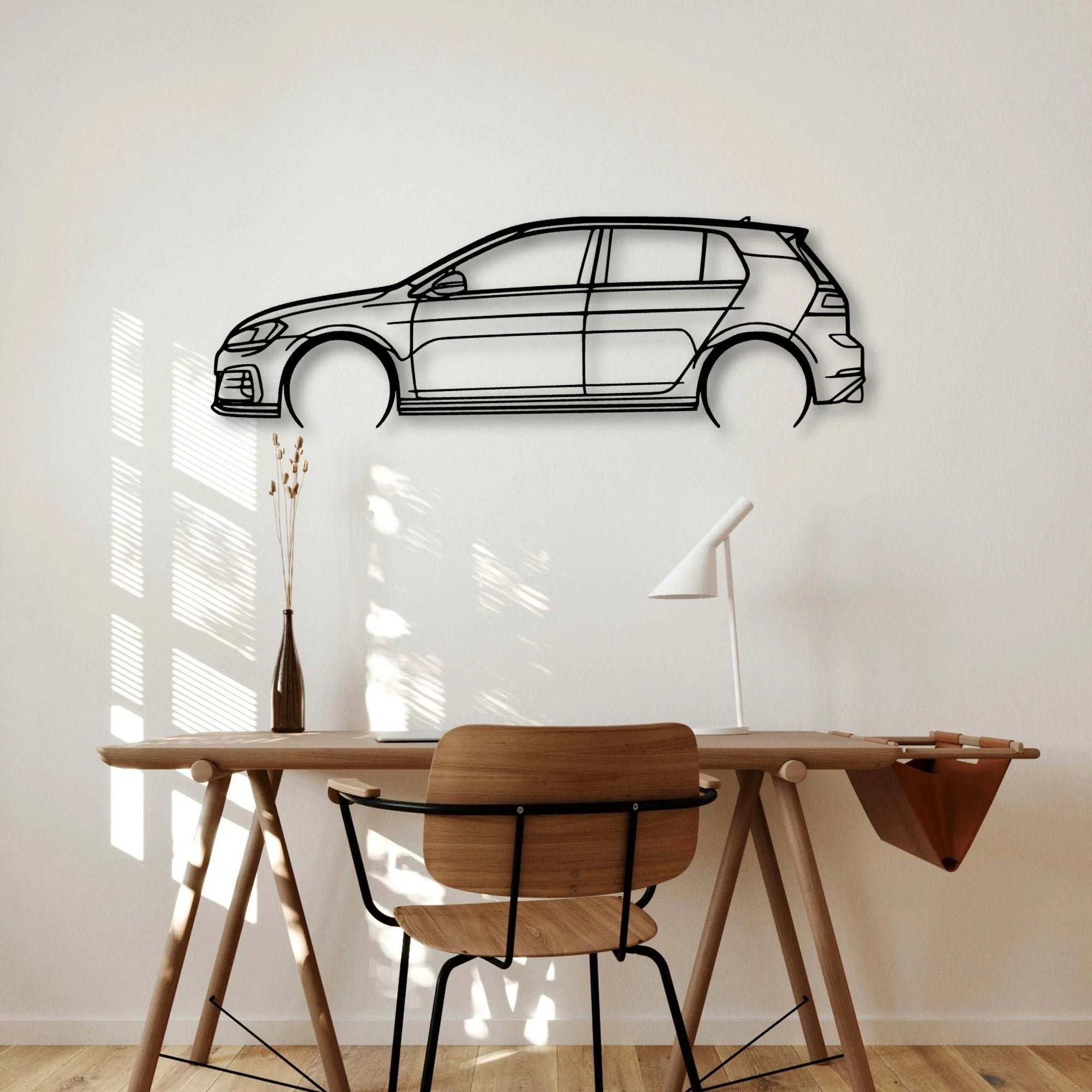 Golf 7 GTI Classic Silhouette Metal Wall Art - Automotive Garage Decor