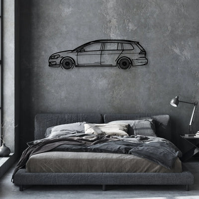 Golf 7 Wagon Classic Silhouette Metal Wall Art - Automotive Garage Decor