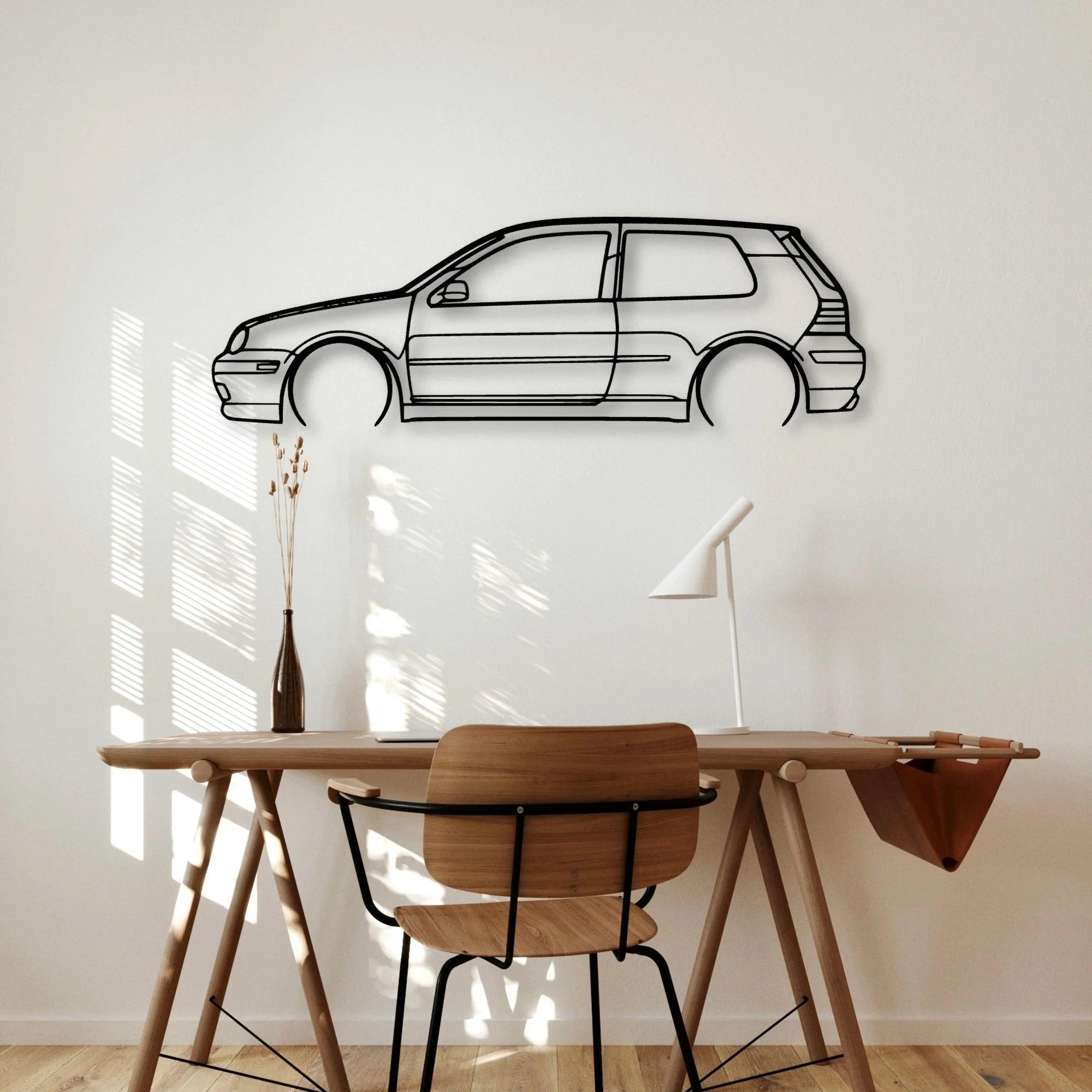 Golf GTI MK4 2 Classic Silhouette Metal Wall Art - Automotive Garage Decor