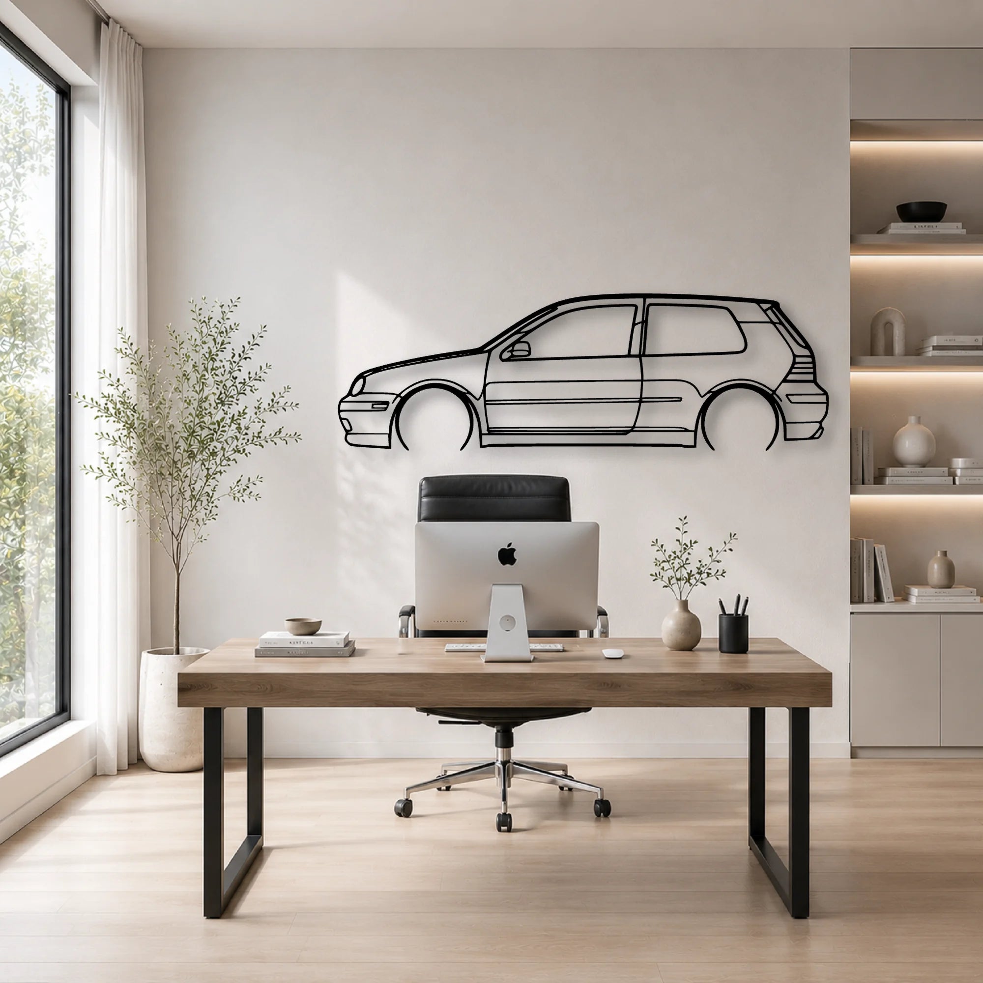 Golf GTI MK4 2 Classic Silhouette Metal Wall Art - Automotive Garage Decor