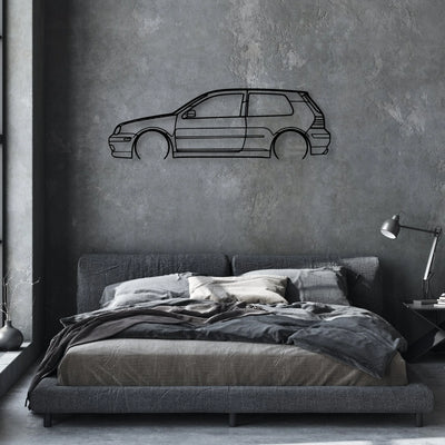 Golf GTI mk4 2 Classic Silhouette Metal Wall Art - Automotive Garage Decor