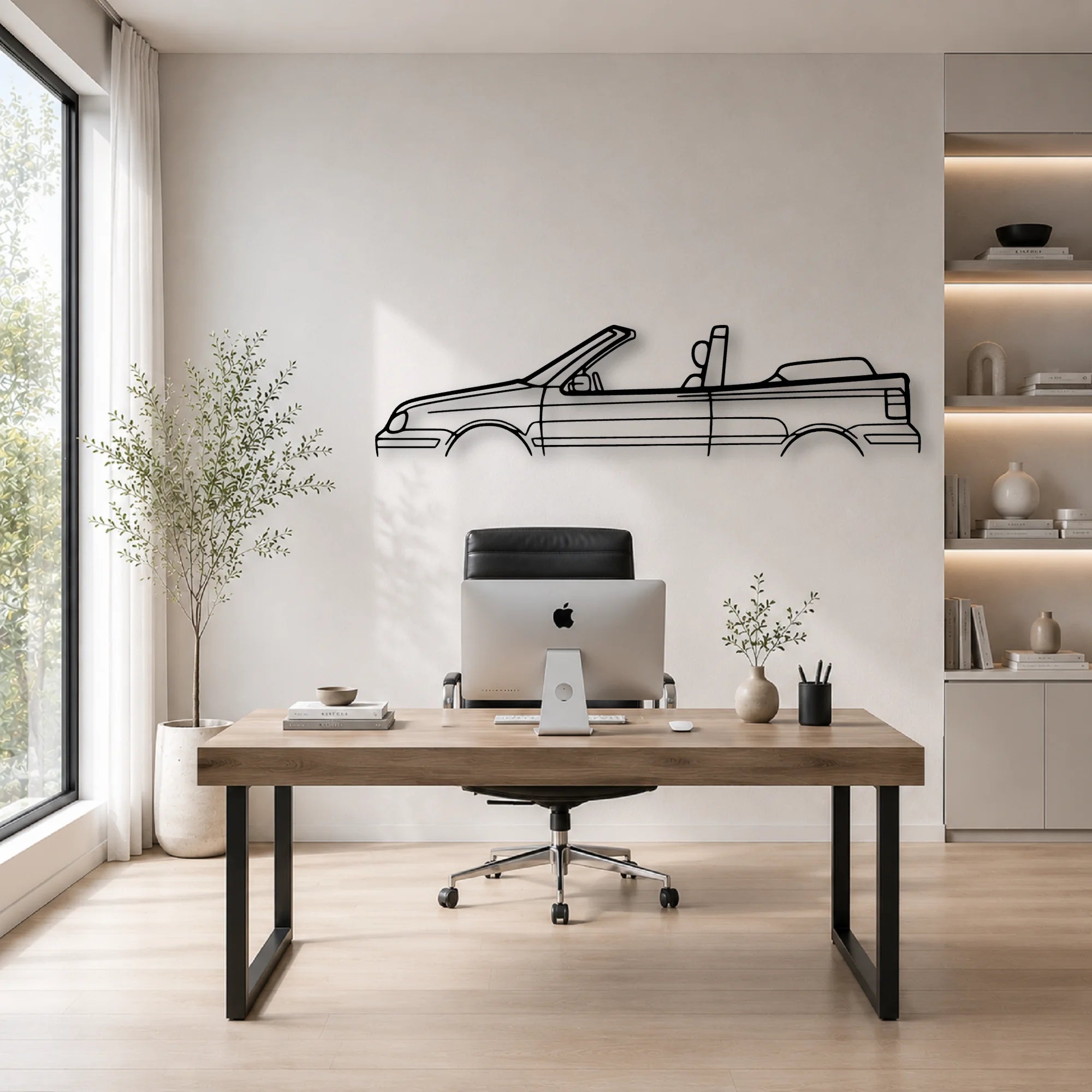 Golf MK4 Cabrio Classic Silhouette Metal Wall Art - Automotive Garage Decor