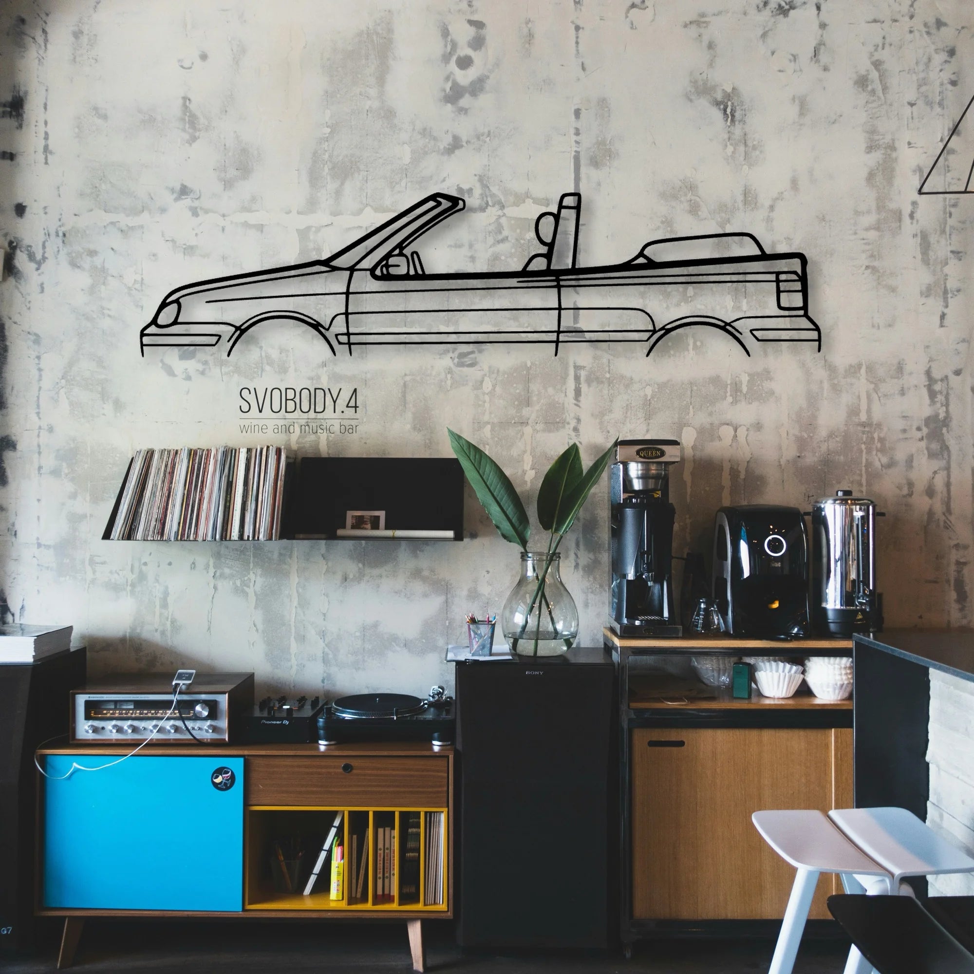 Golf MK4 Cabrio Classic Silhouette Metal Wall Art - Automotive Garage Decor