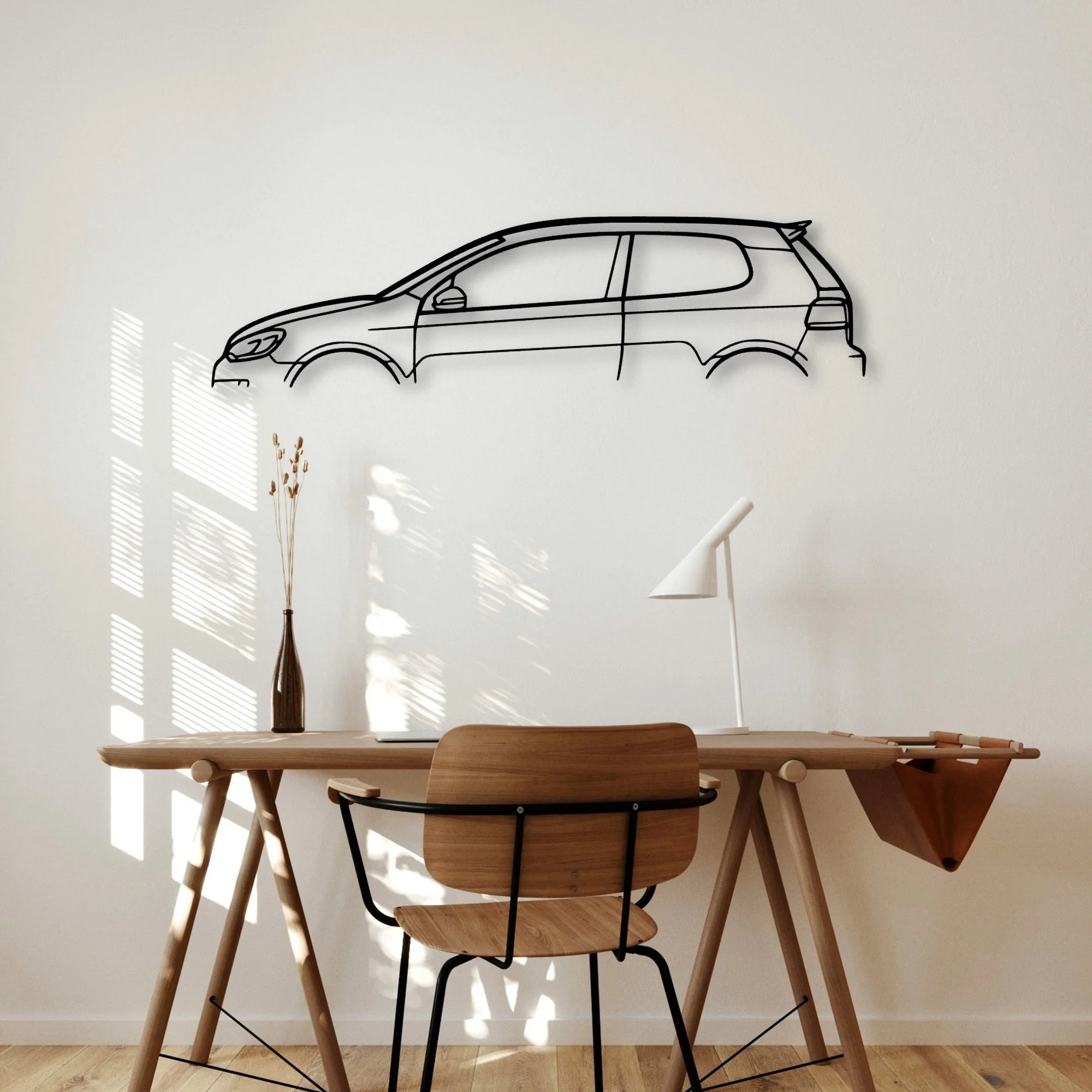 Golf MK6 GTI Classic Silhouette Metal Wall Art - Automotive Garage Decor