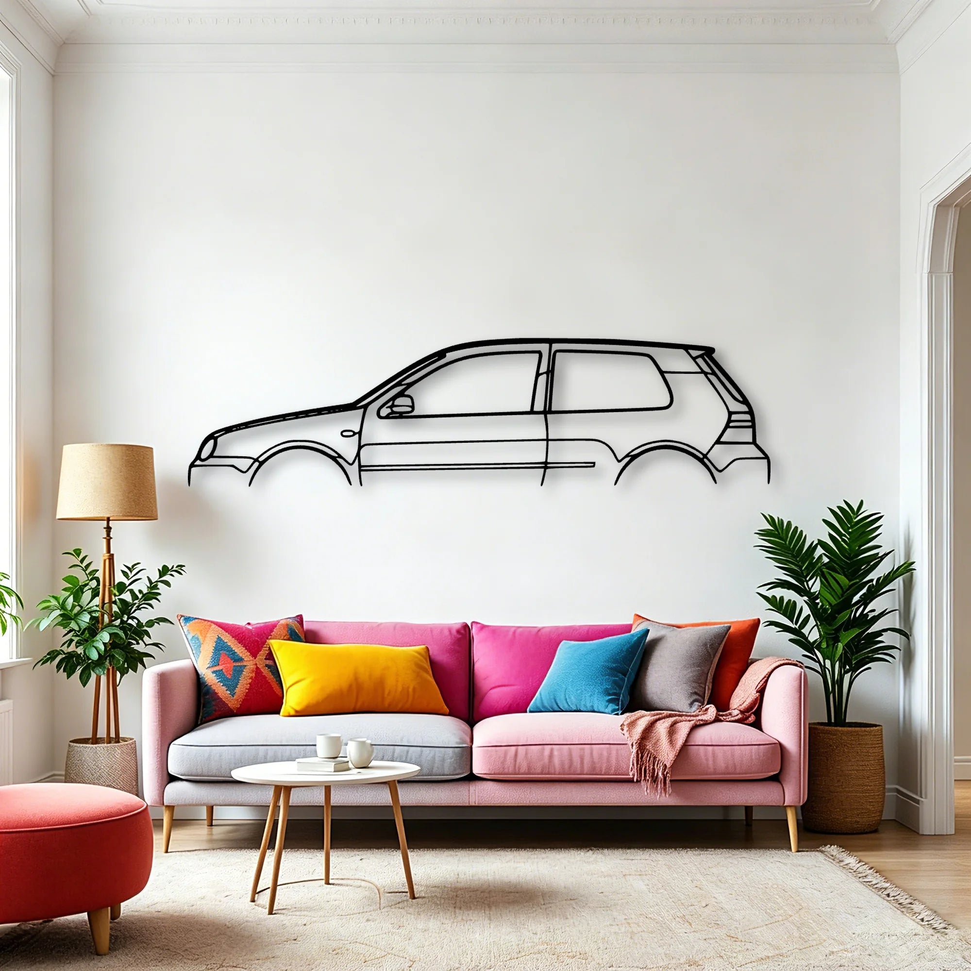 Golf R32 MK4 Classic Silhouette Metal Wall Art - Automotive Garage Decor