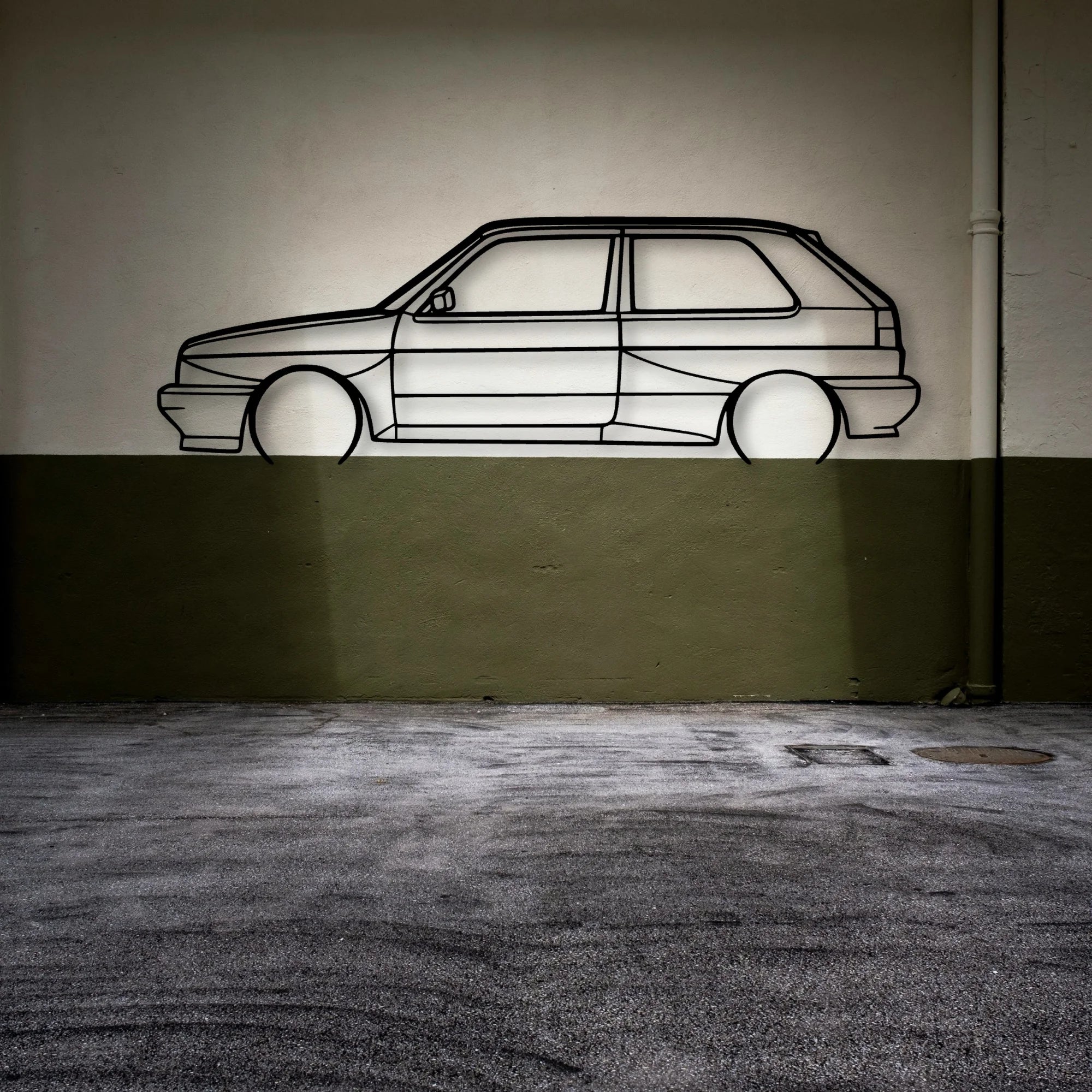 Golf Rallye Classic Silhouette Metal Wall Art - Automotive Garage Decor