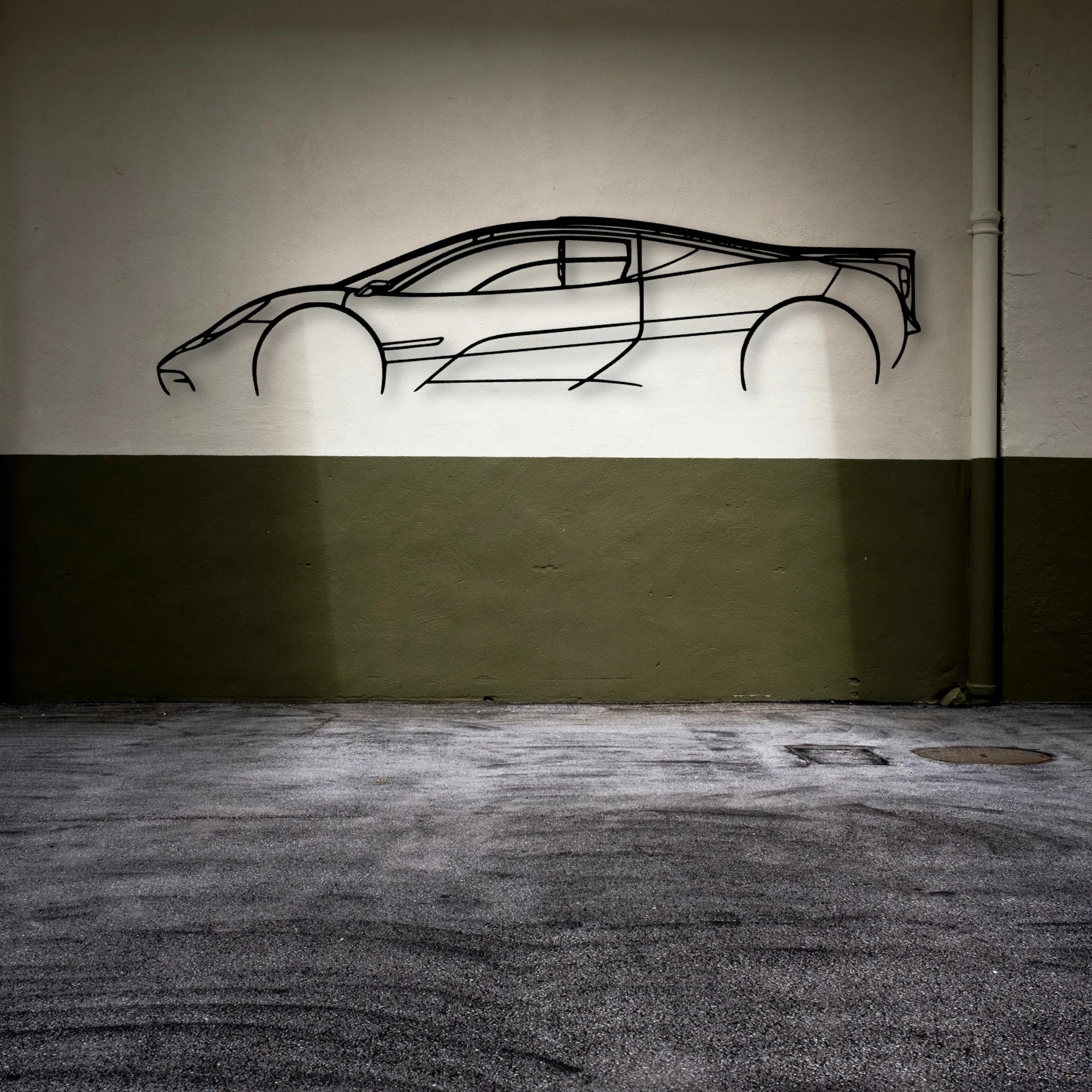 Gordon Murray T50 Classic Silhouette Metal Wall Art - Automotive Garage Decor