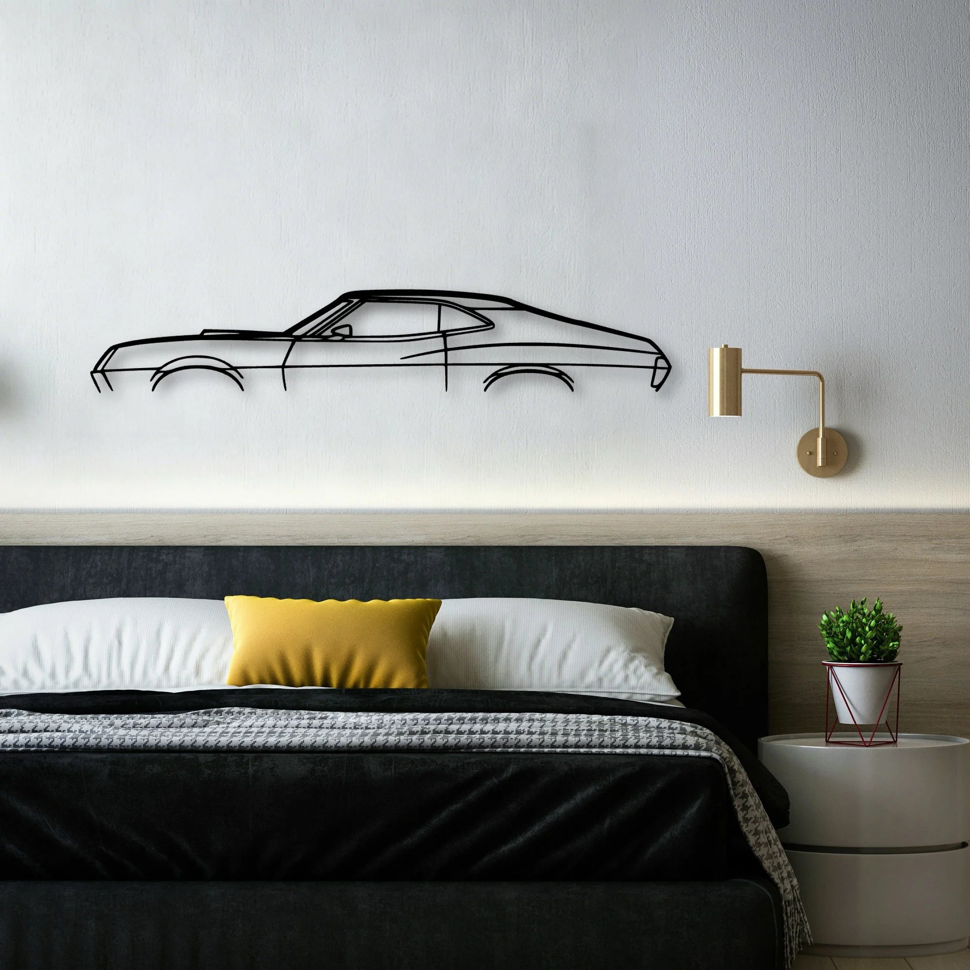 Gran Torino Sport 1972 Classic Silhouette Metal Wall Art - Automotive Garage Decor