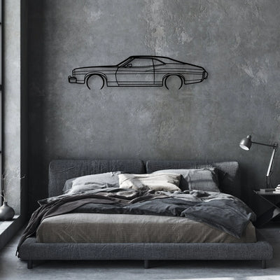 Gran Torino Sport Fastback 1973 Classic Silhouette Metal Wall Art - Automotive Garage Decor