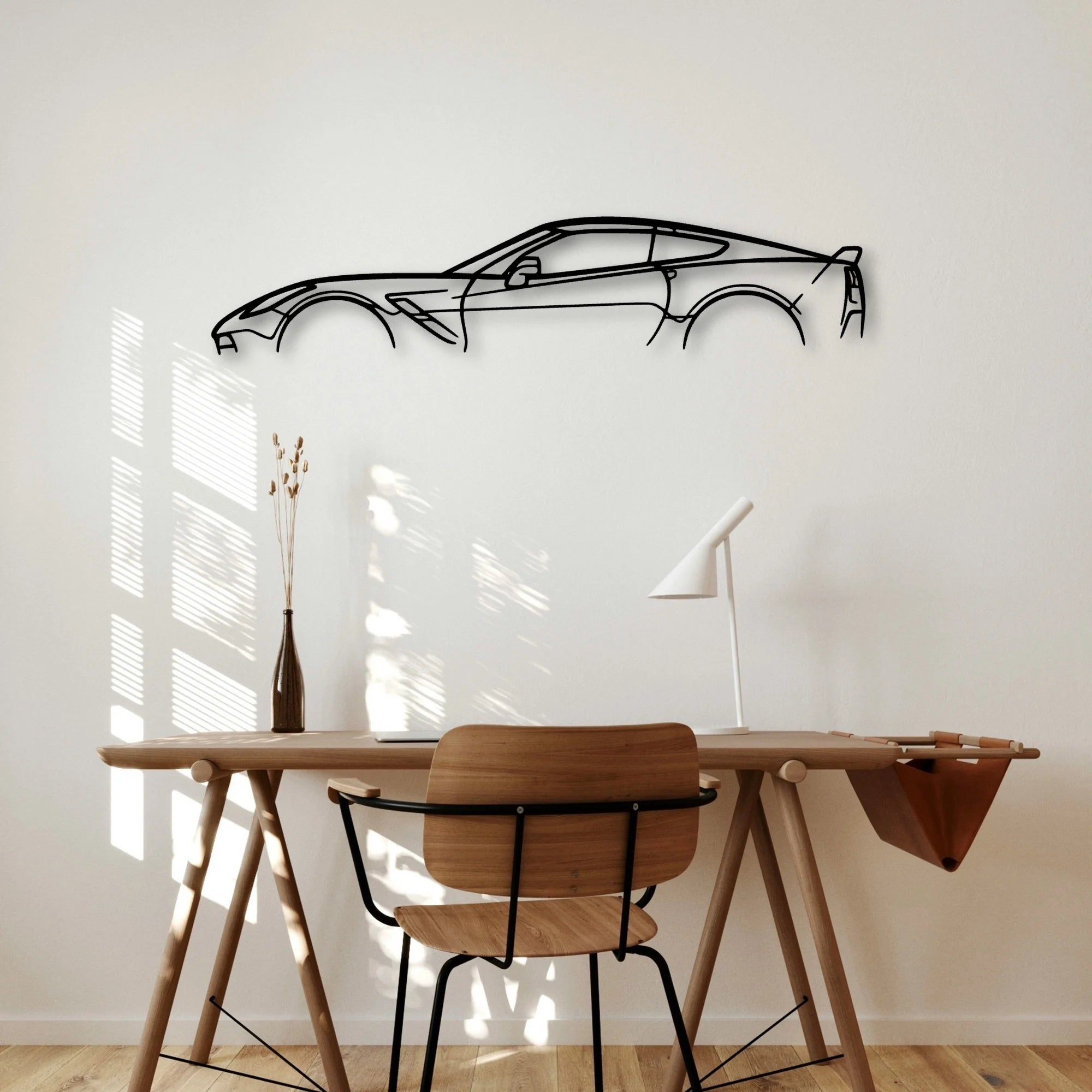 Grand Sport C7 Classic Silhouette Metal Wall Art - Automotive Garage Decor