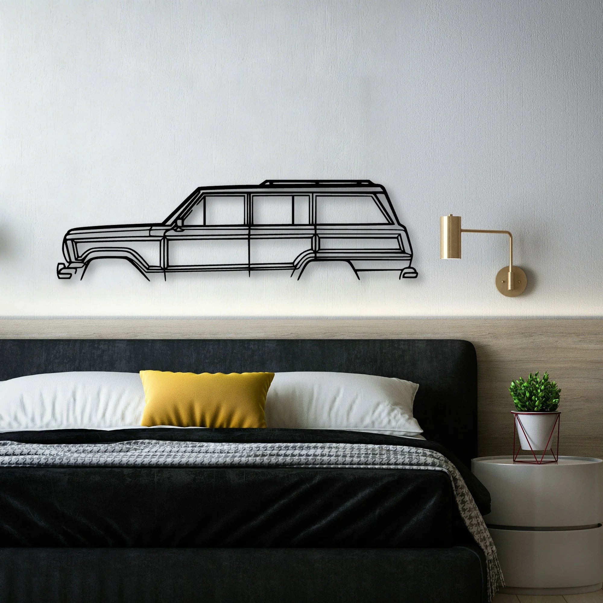 Grand Wagoneer Classic Silhouette Metal Wall Art - Automotive Garage Decor