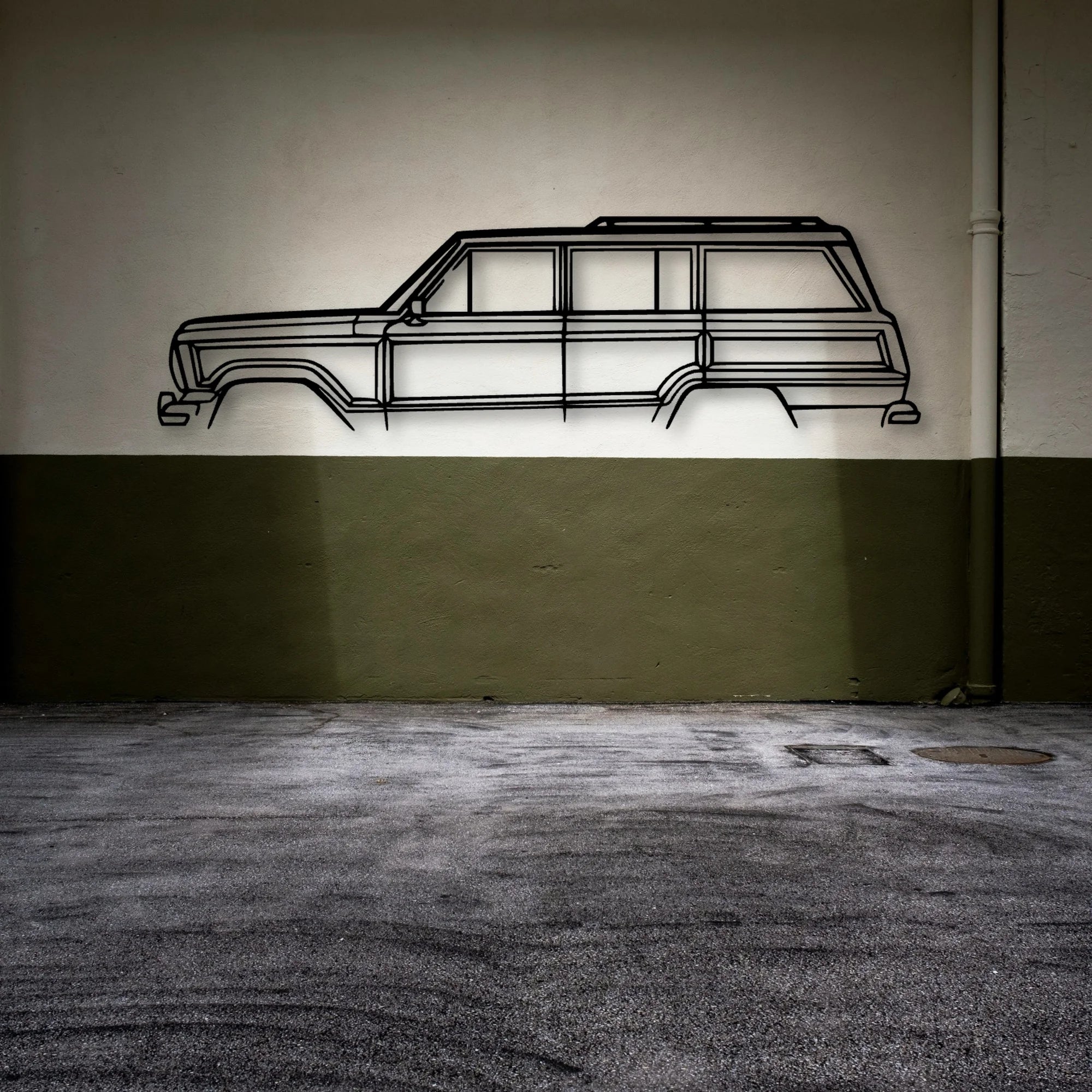 Grand Wagoneer Classic Silhouette Metal Wall Art - Automotive Garage Decor