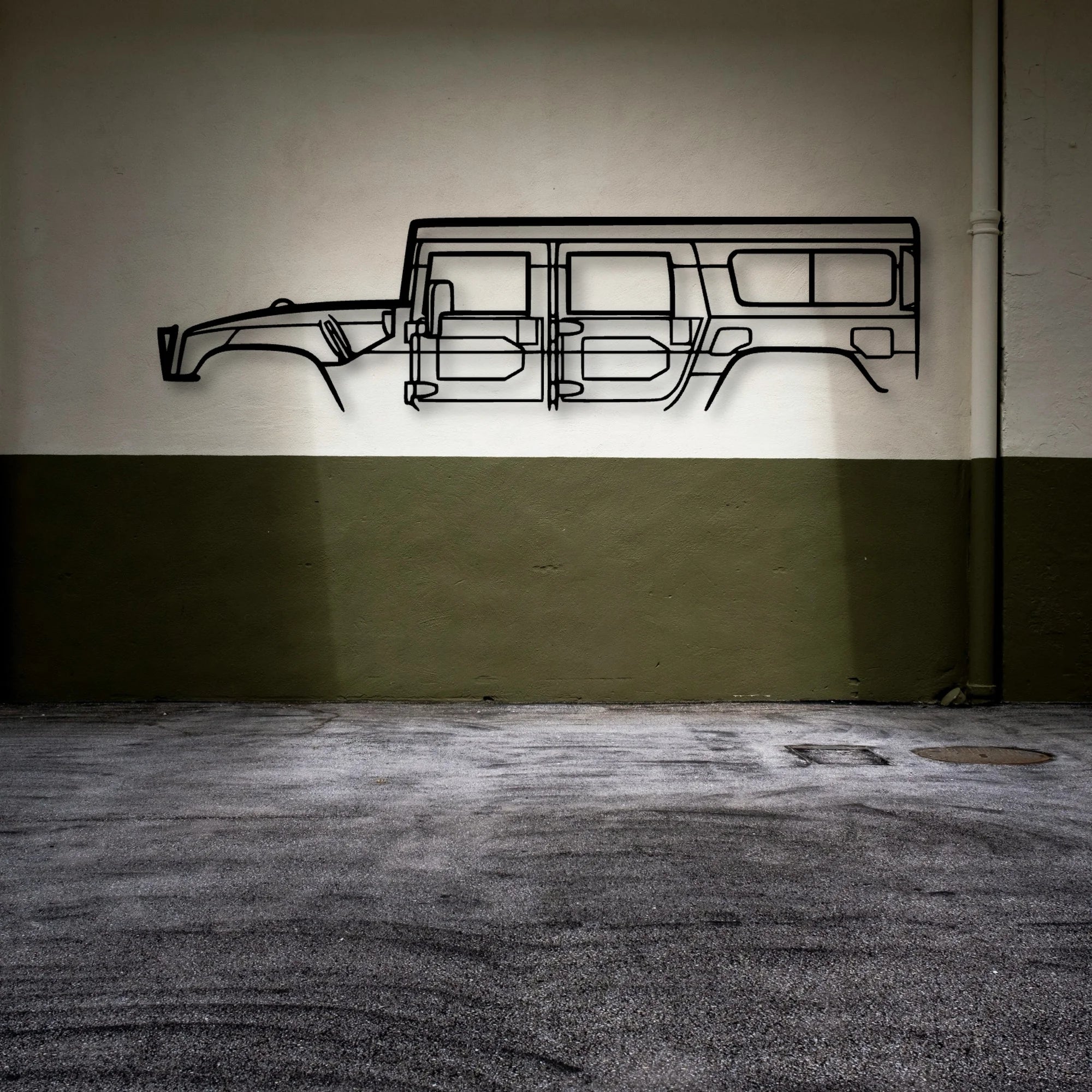 H 1 1998 Classic Silhouette Metal Wall Art - Automotive Garage Decor