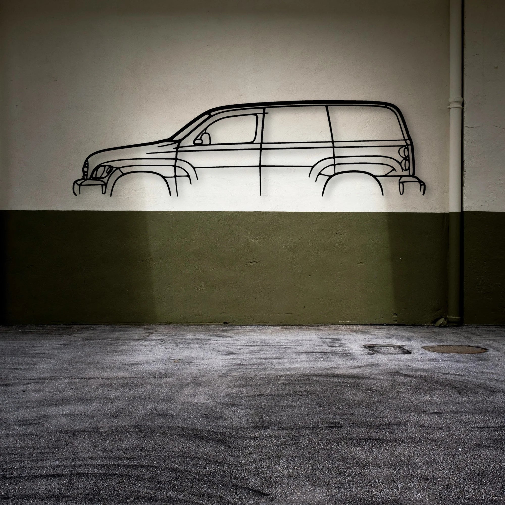 HHR Panel Van 2007 Classic Silhouette Metal Wall Art - Automotive Garage Decor