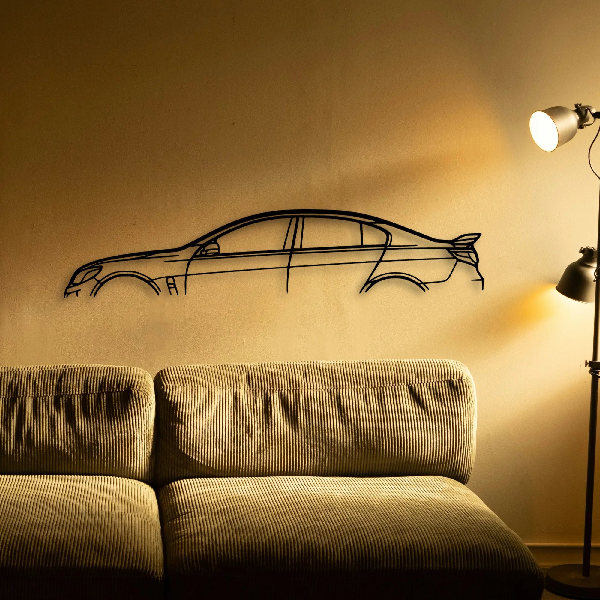 HSV GTS 2015 Classic Silhouette Metal Wall Art - Automotive Garage Decor