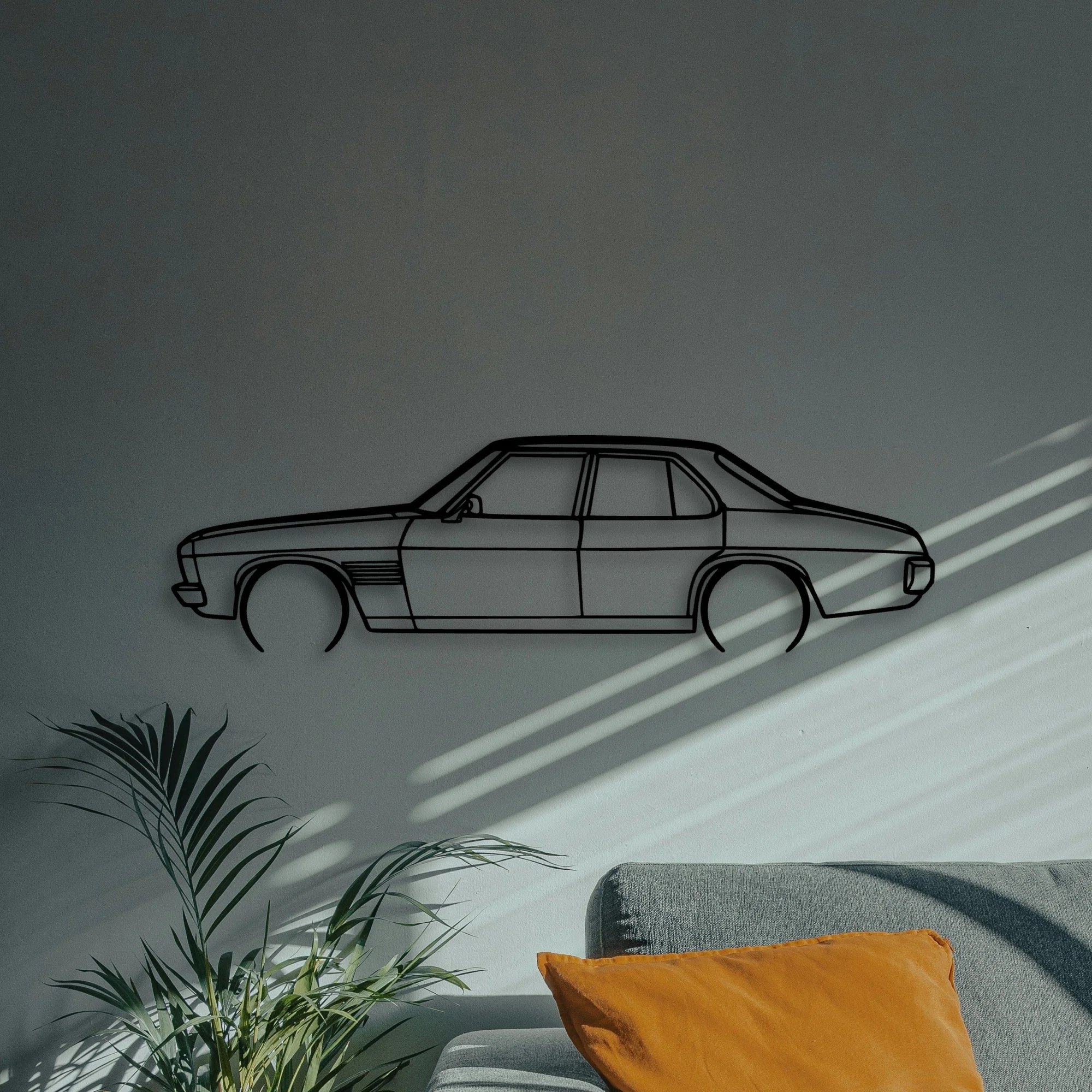 HSV HQ Monaro 1974 Classic Silhouette Metal Wall Art - Automotive Garage Decor
