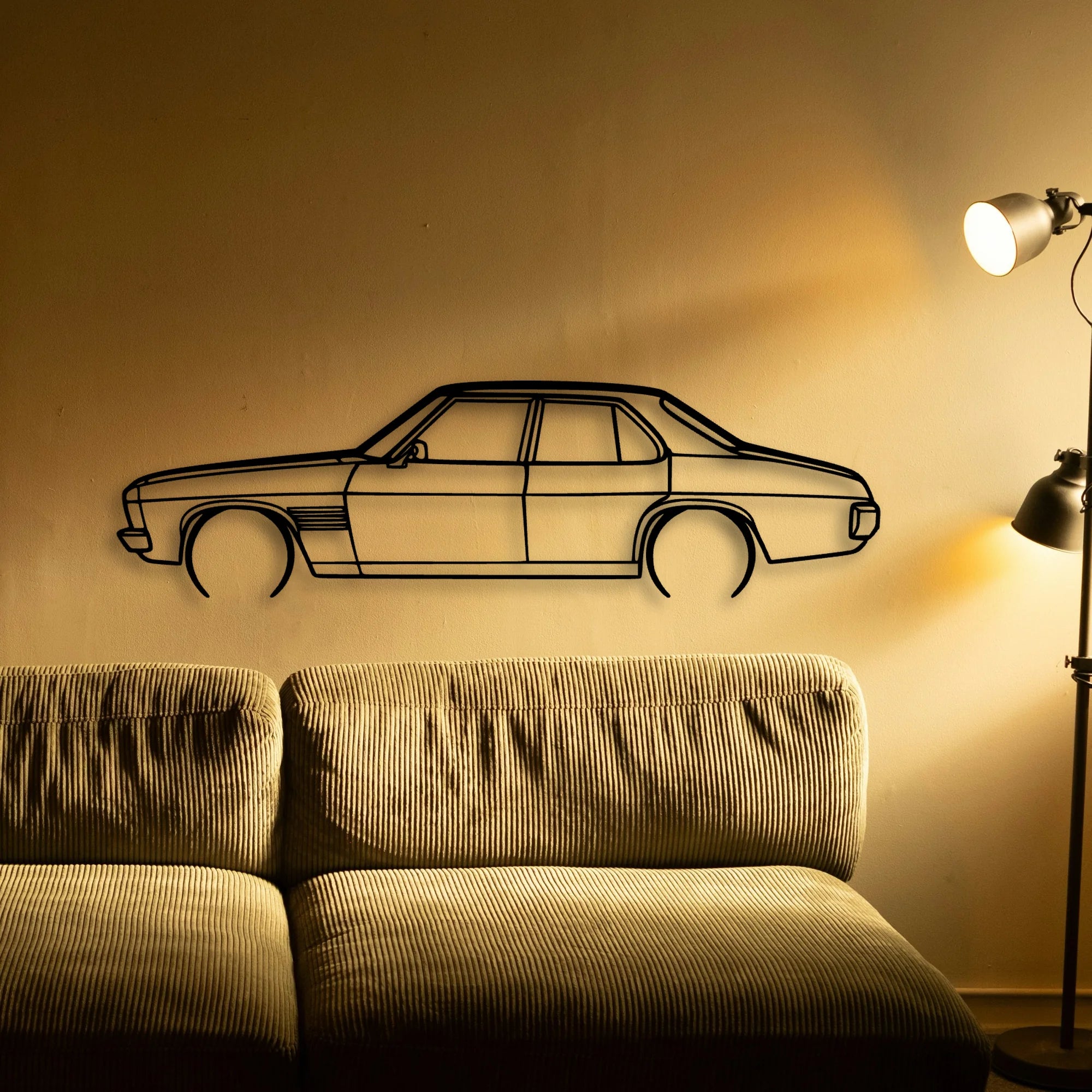 HSV HQ Monaro 1974 Classic Silhouette Metal Wall Art - Automotive Garage Decor