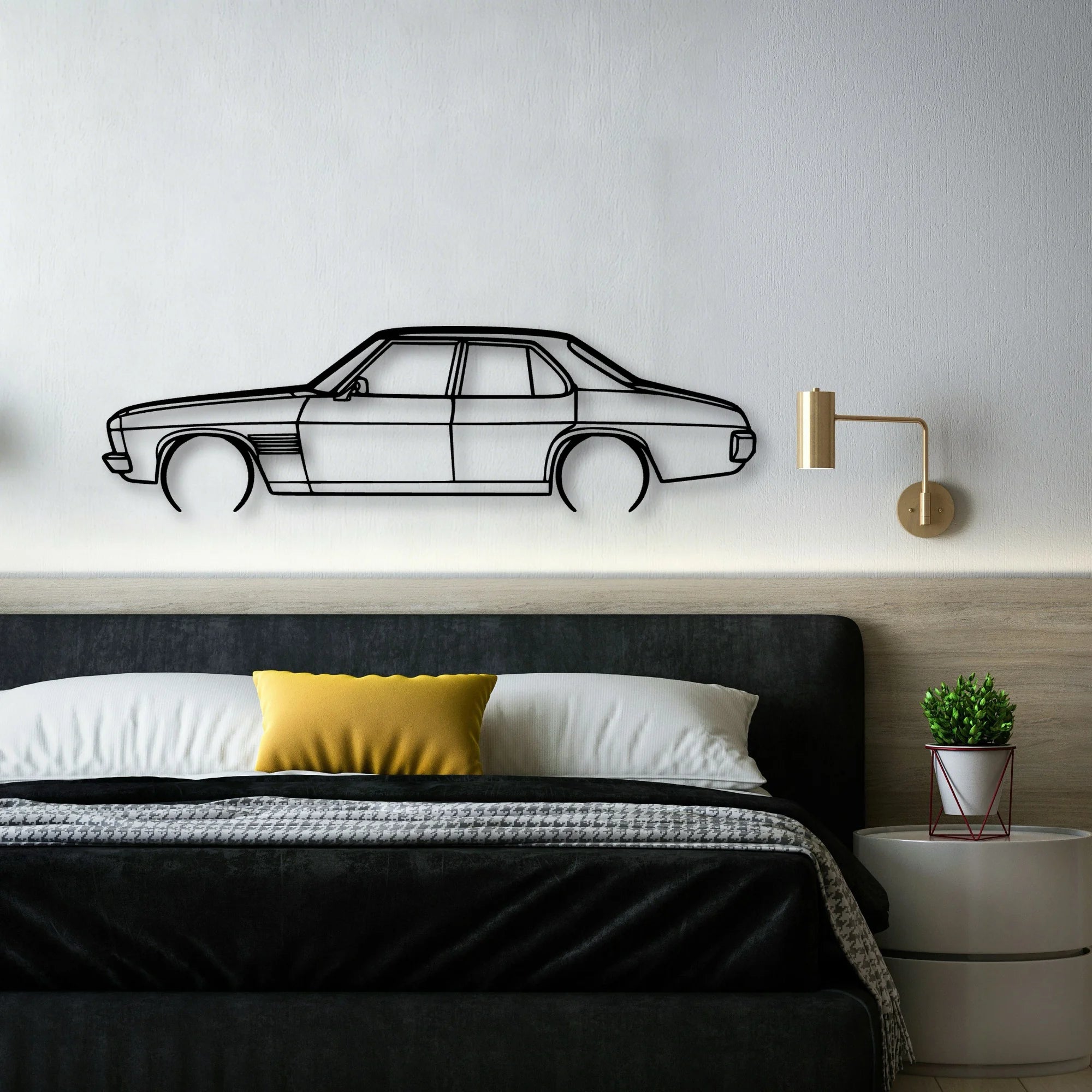 HSV HQ Monaro 1974 Classic Silhouette Metal Wall Art - Automotive Garage Decor