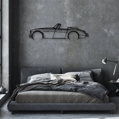 Healey 3000 1966 Classic Silhouette Metal Wall Art - Automotive Garage Decor