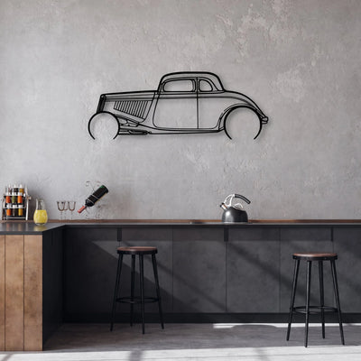 Highboy 1934 Classic Silhouette Metal Wall Art - Automotive Garage Decor