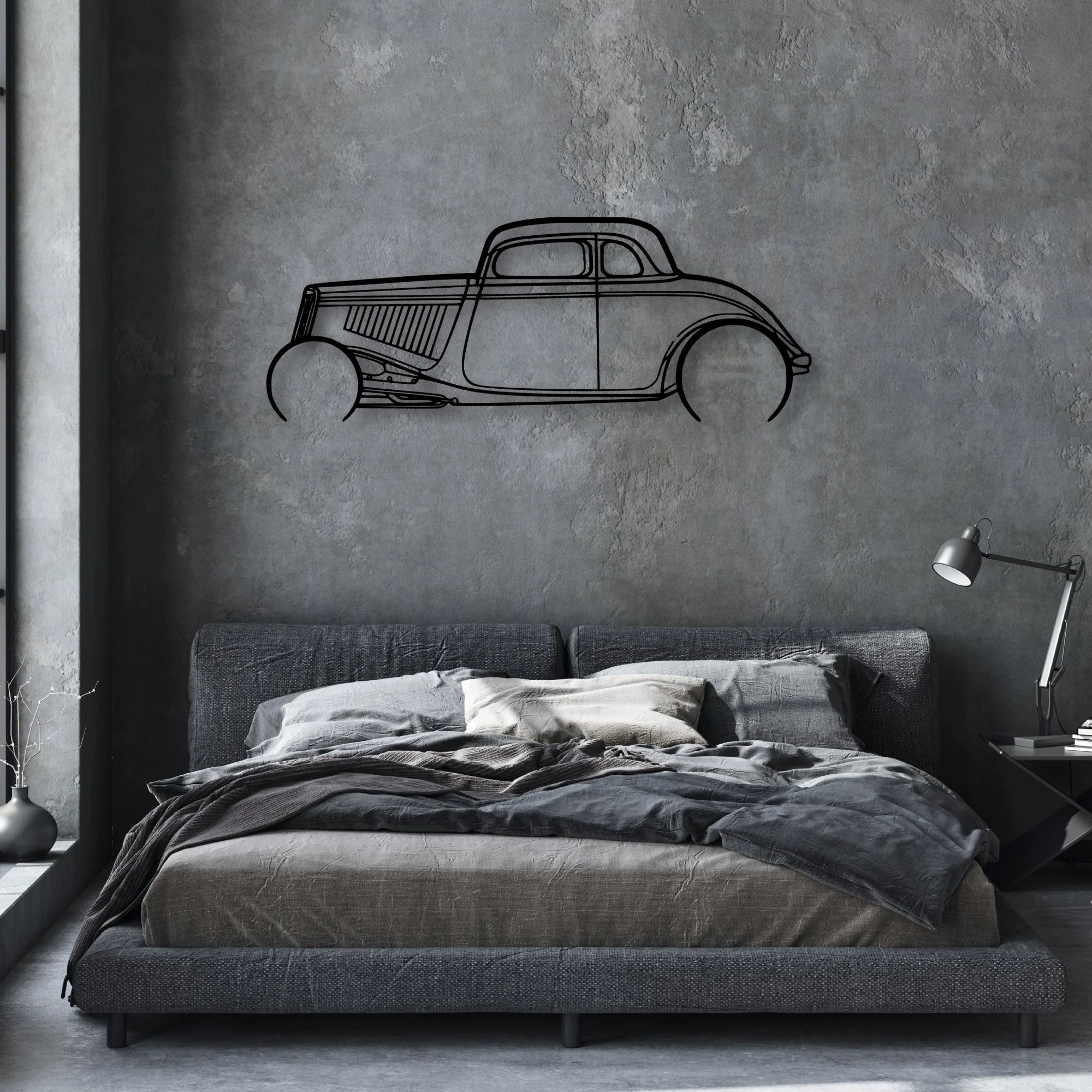 Highboy 1934 Classic Silhouette Metal Wall Art - Automotive Garage Decor