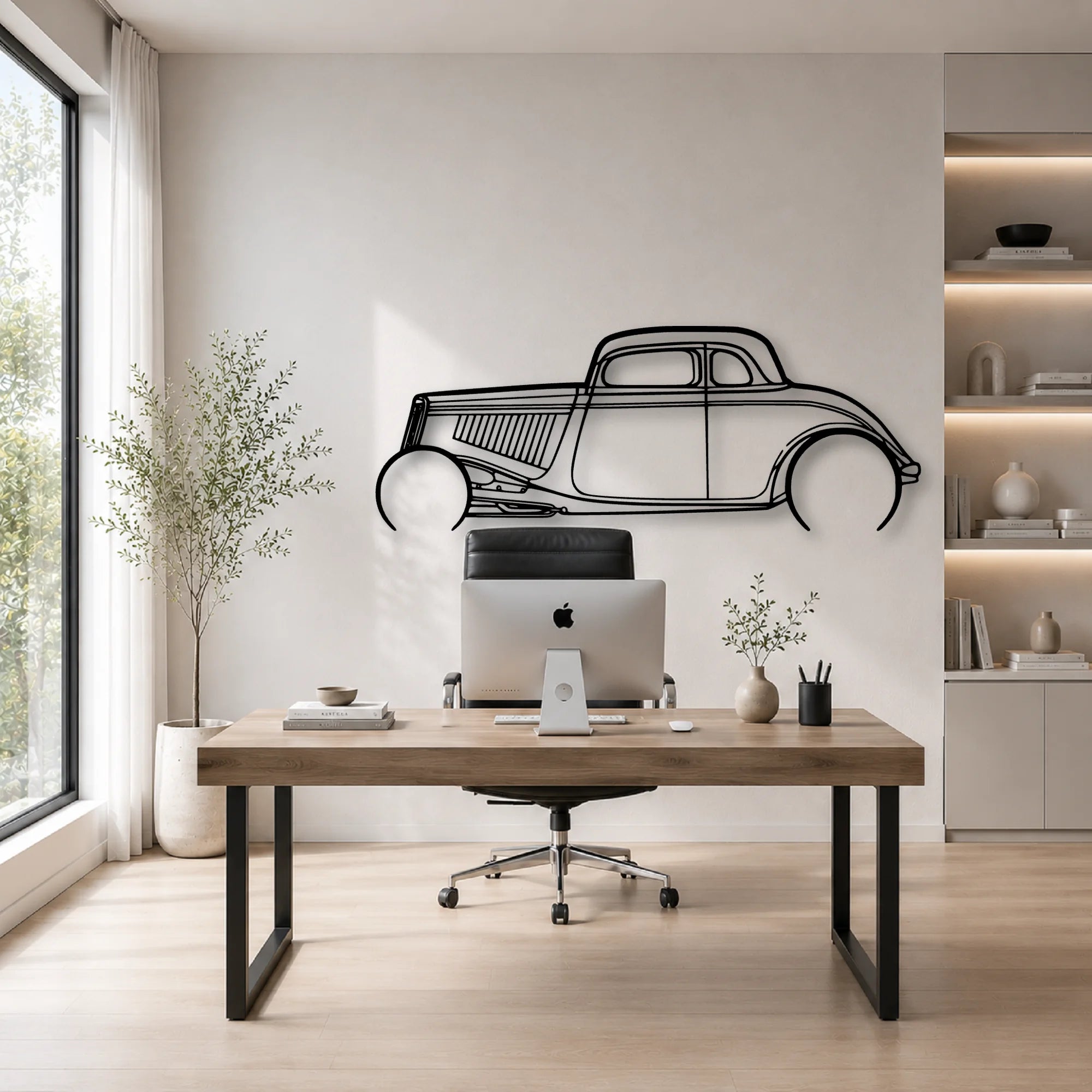 Highboy 1934 Classic Silhouette Metal Wall Art - Automotive Garage Decor