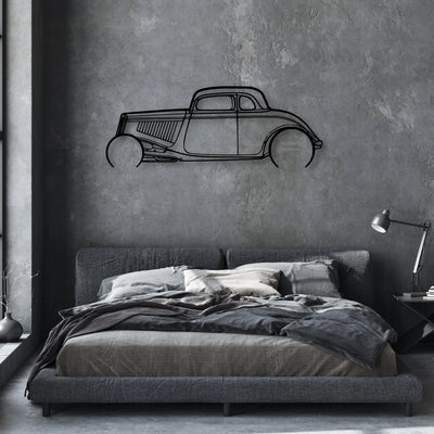 Highboy 1934 Classic Silhouette Metal Wall Art - Automotive Garage Decor