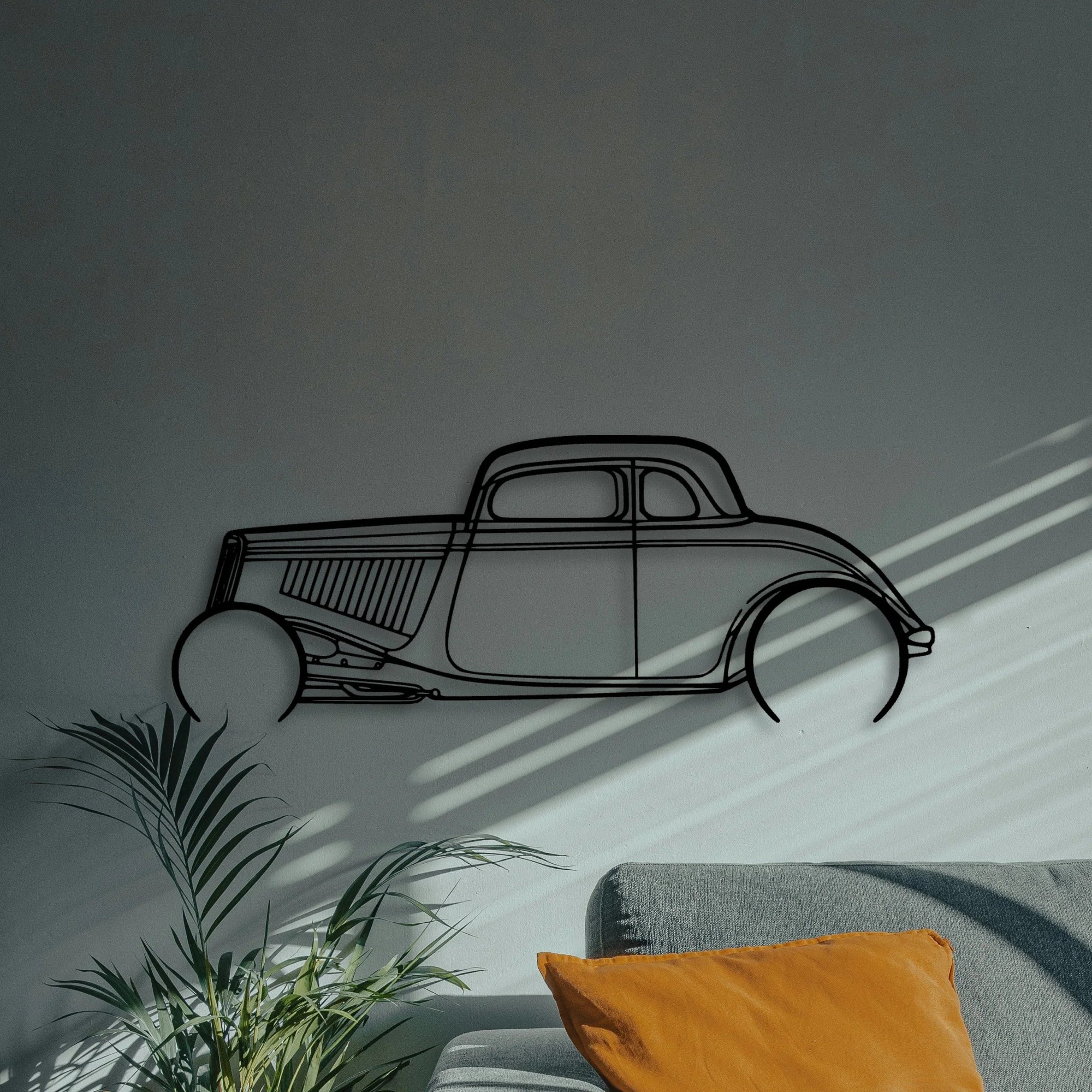 Highboy 1934 Classic Silhouette Metal Wall Art - Automotive Garage Decor