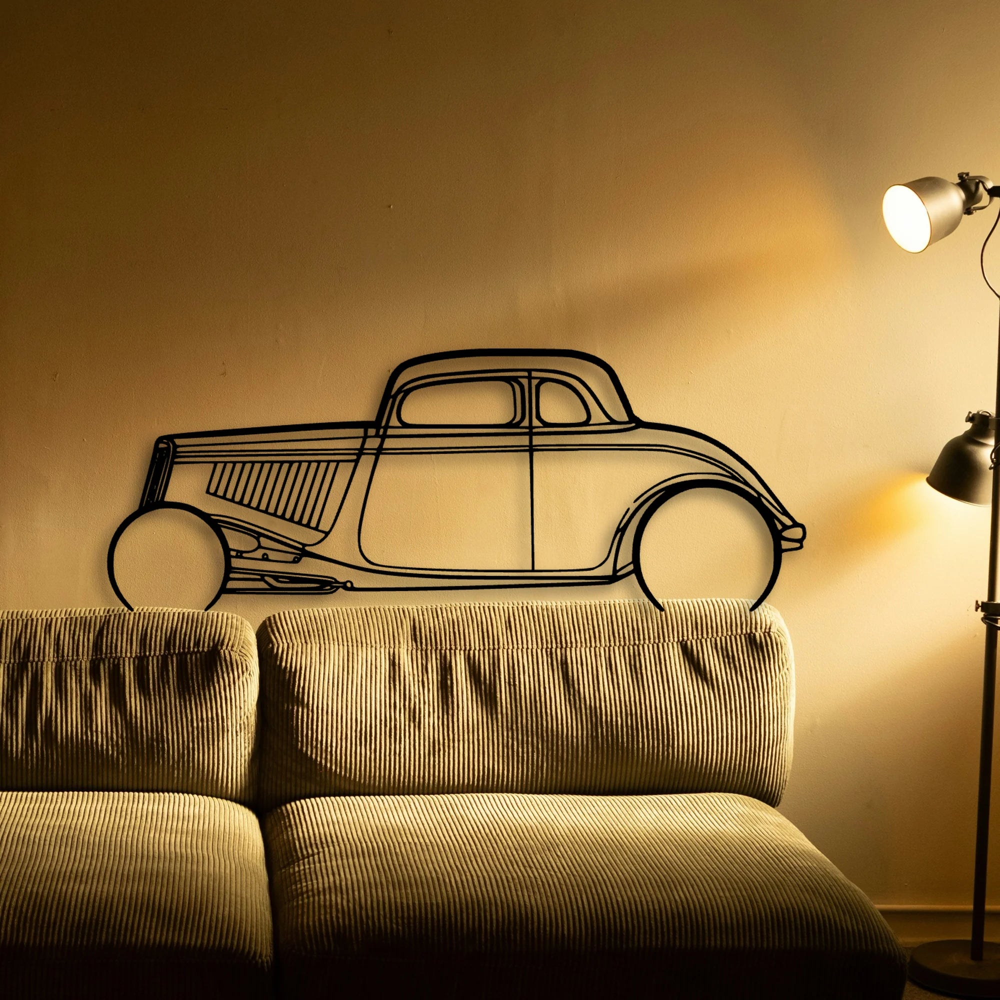 Highboy 1934 Classic Silhouette Metal Wall Art - Automotive Garage Decor