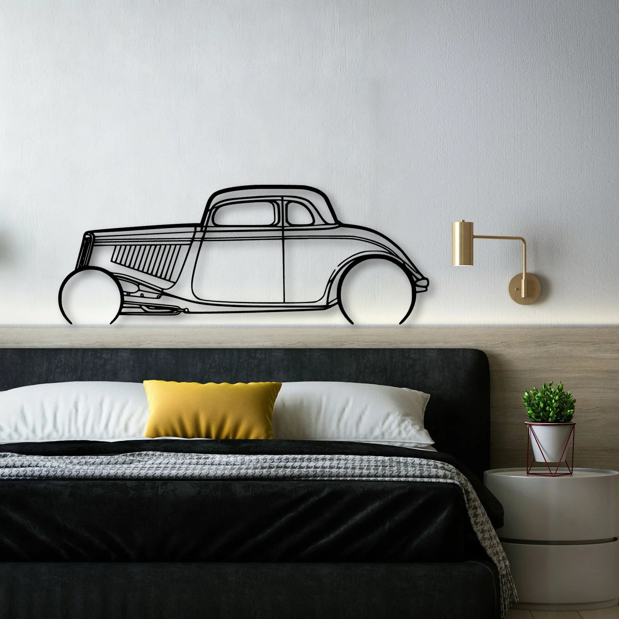 Highboy 1934 Classic Silhouette Metal Wall Art - Automotive Garage Decor