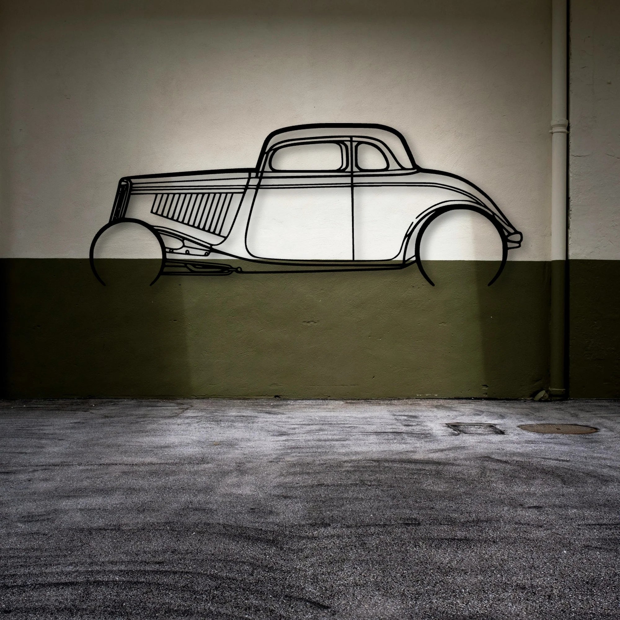 Highboy 1934 Classic Silhouette Metal Wall Art - Automotive Garage Decor