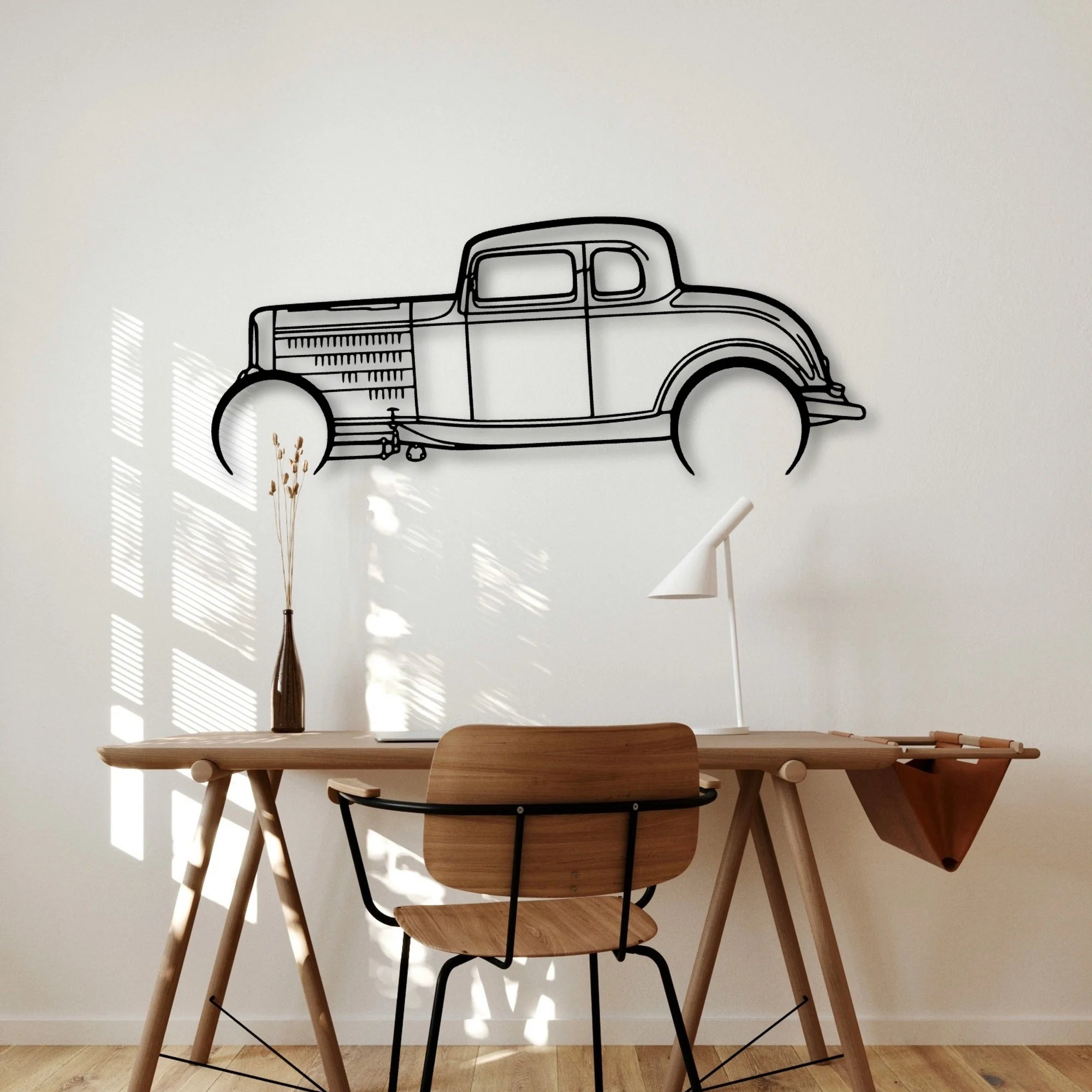 Highboy Coupe 1932 Classic Silhouette Metal Wall Art - Automotive Garage Decor