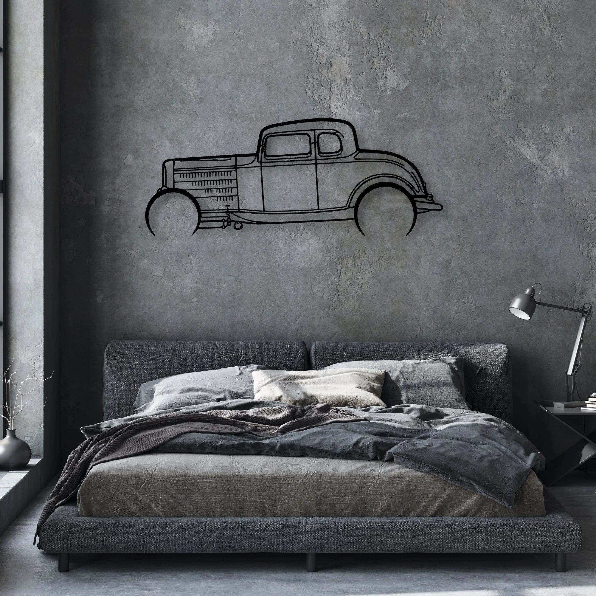 Highboy Coupe 1932 Classic Silhouette Metal Wall Art - Automotive Garage Decor