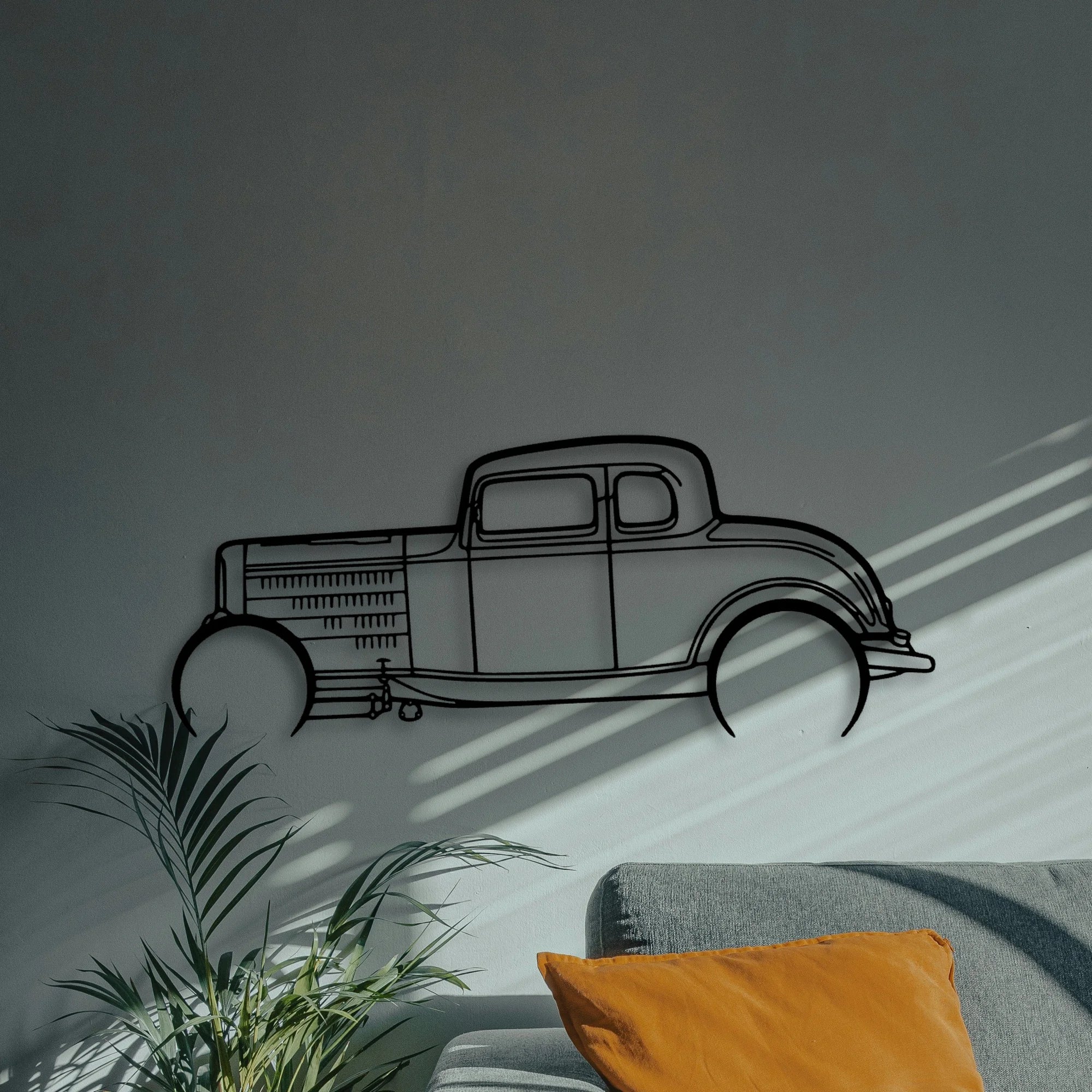 Highboy Coupe 1932 Classic Silhouette Metal Wall Art - Automotive Garage Decor