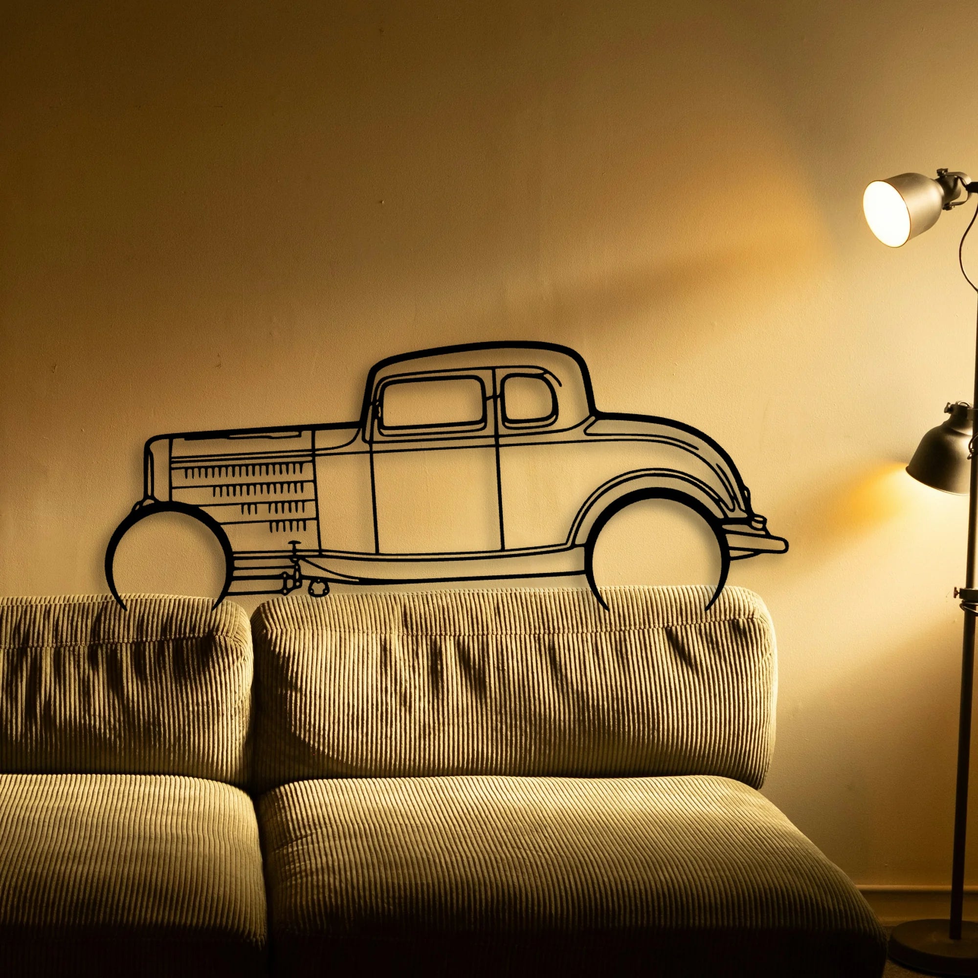 Highboy Coupe 1932 Classic Silhouette Metal Wall Art - Automotive Garage Decor