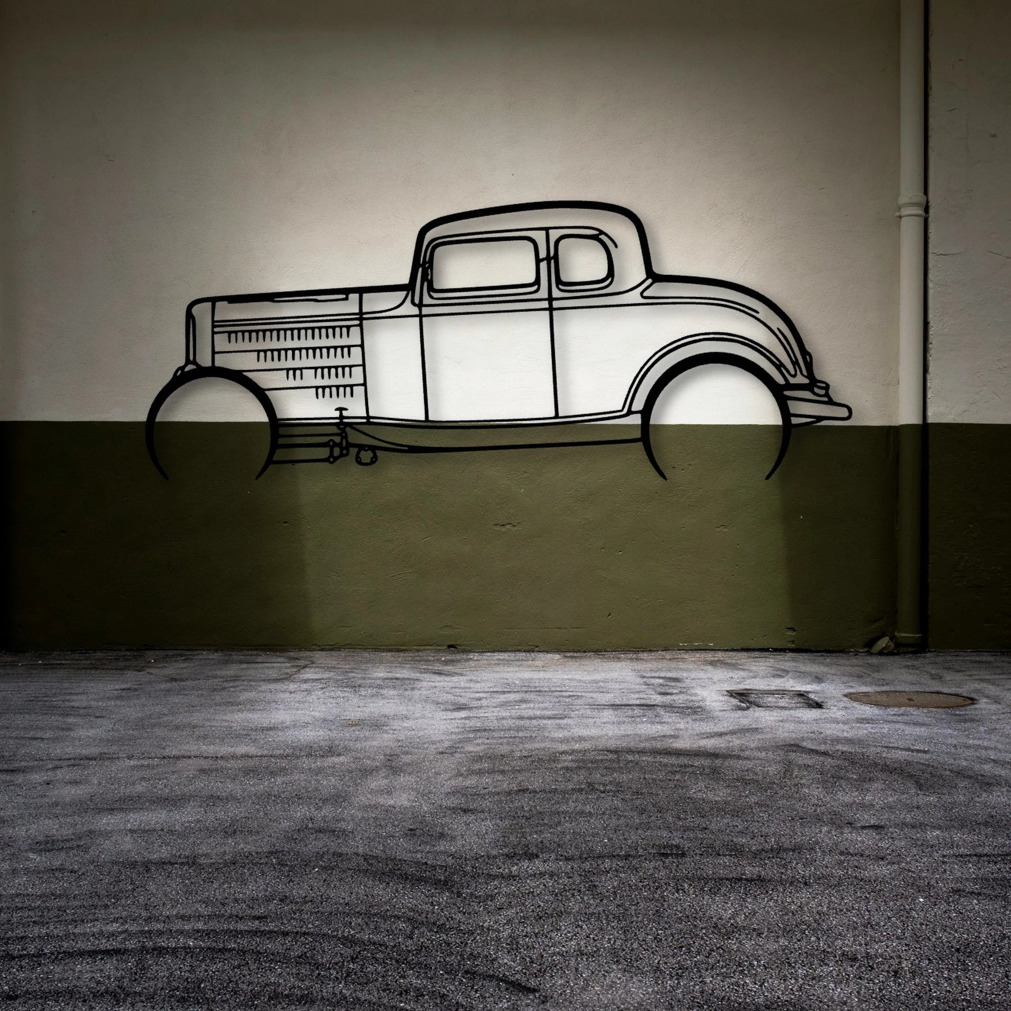 Highboy Coupe 1932 Classic Silhouette Metal Wall Art - Automotive Garage Decor