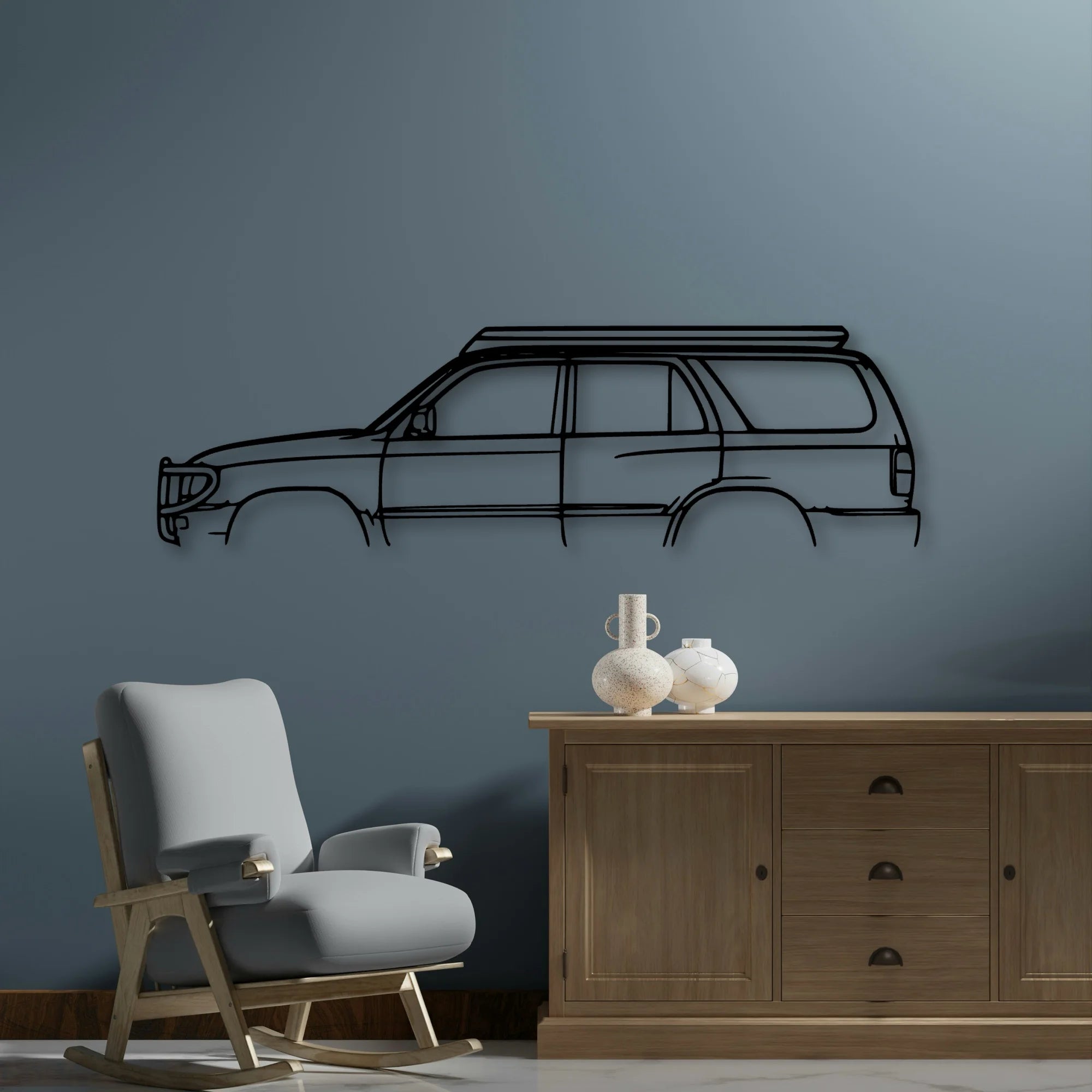 Hilux Surf 1996 Classic Silhouette Metal Wall Art - Automotive Garage Decor