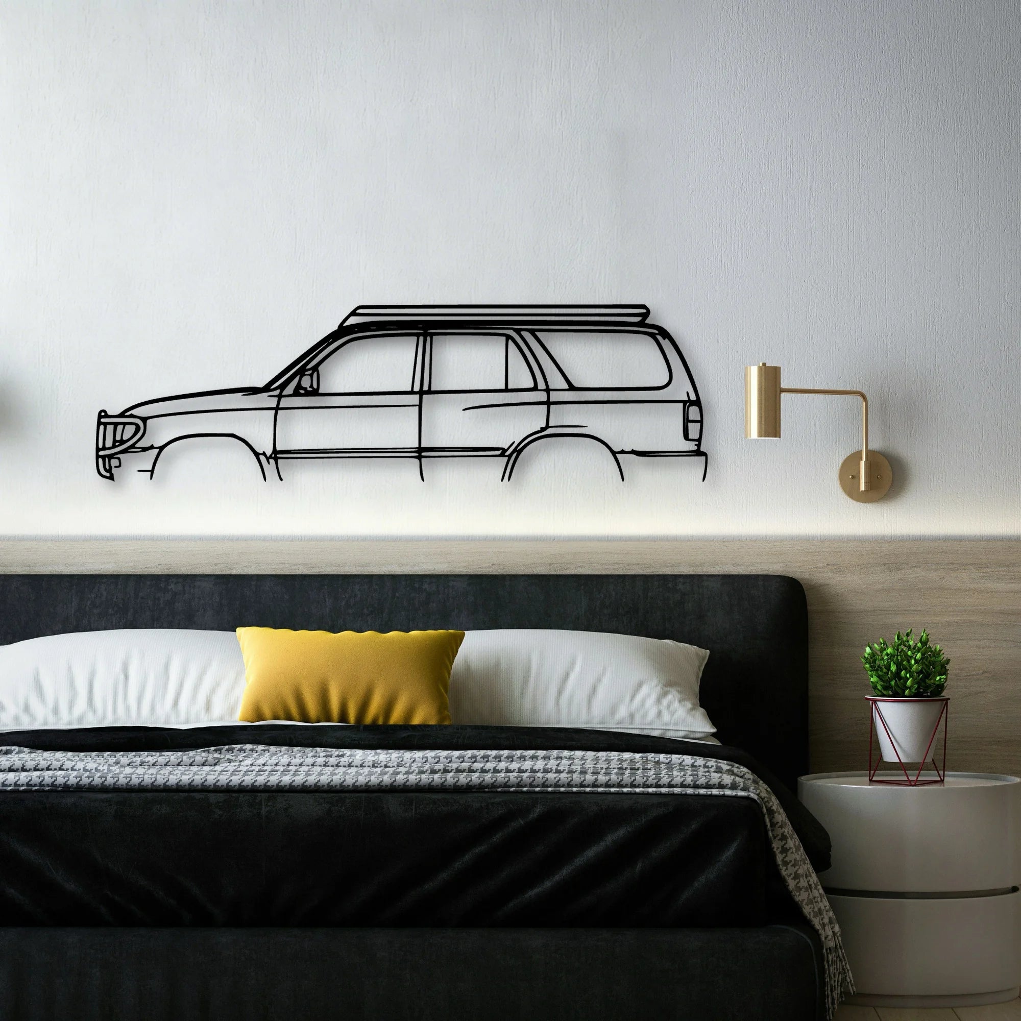 Hilux Surf 1996 Classic Silhouette Metal Wall Art - Automotive Garage Decor