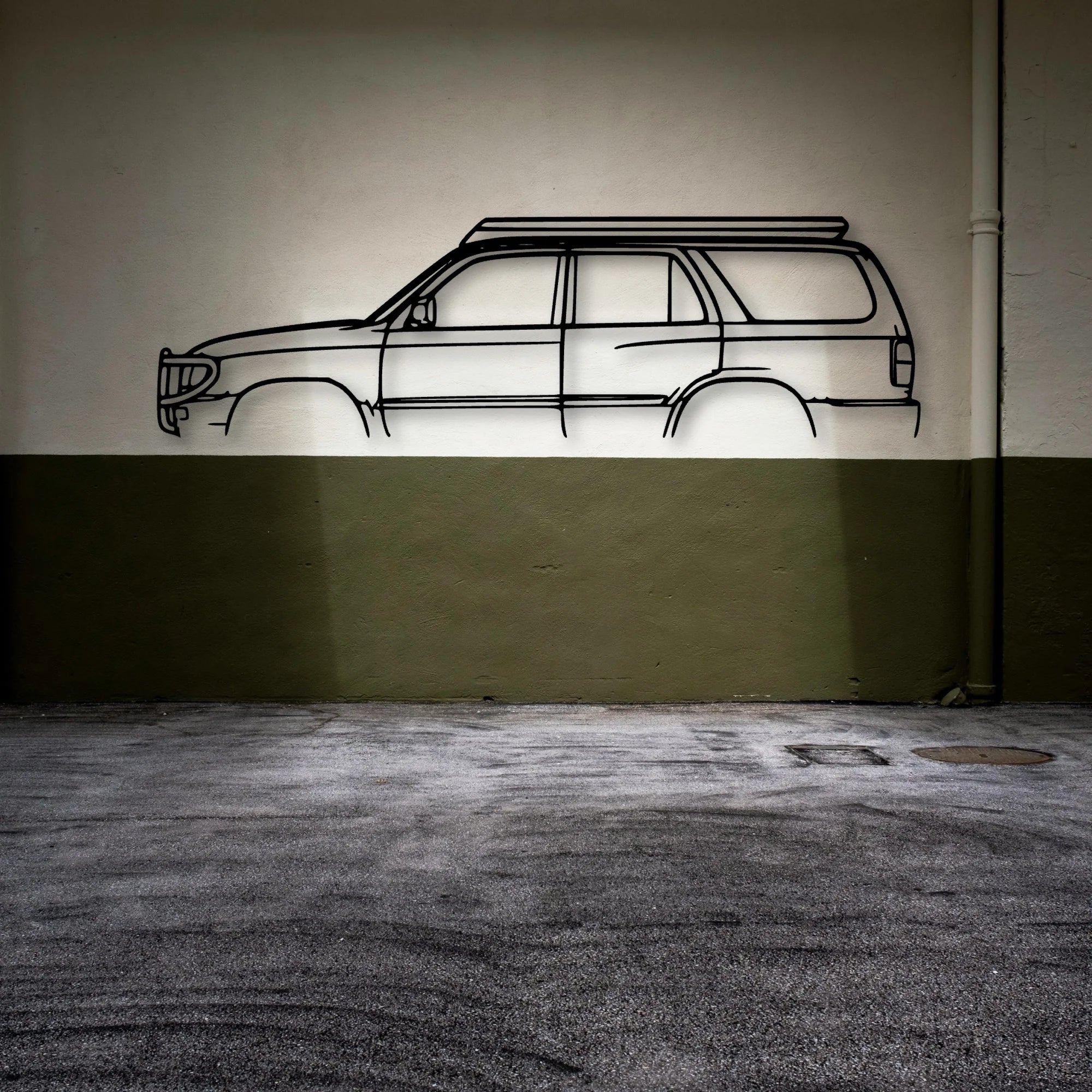 Hilux Surf 1996 Classic Silhouette Metal Wall Art - Automotive Garage Decor