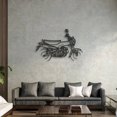 Honda Dax 125 Classic Motorcycle Silhouette Metal Wall Art - Moto Garage Decor