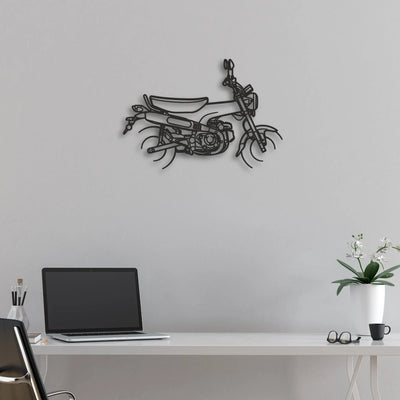 Honda Dax 125 Classic Motorcycle Silhouette Metal Wall Art - Moto Garage Decor