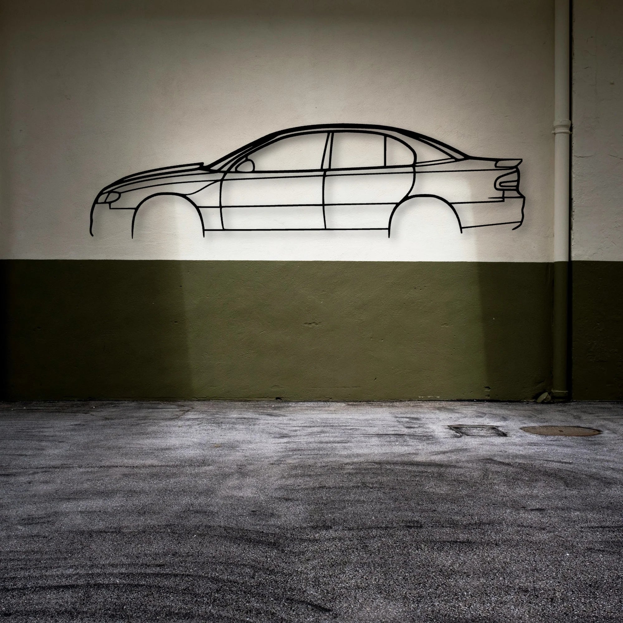 Hsv VT Senator Classic Silhouette Metal Wall Art - Automotive Garage Decor