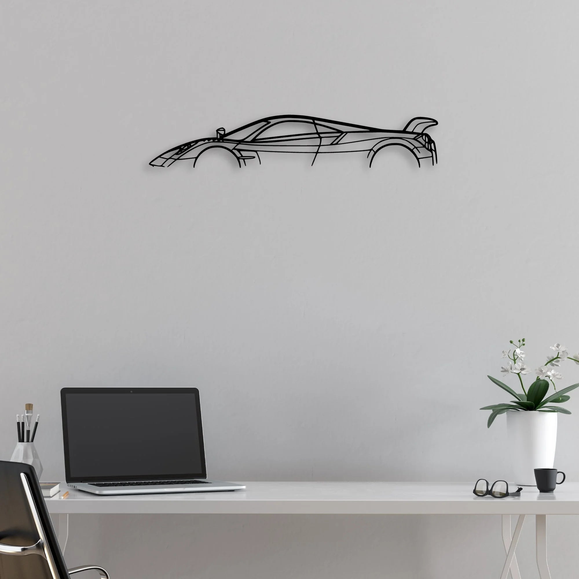 Huayra BC Classic Silhouette Metal Wall Art - Automotive Garage Decor