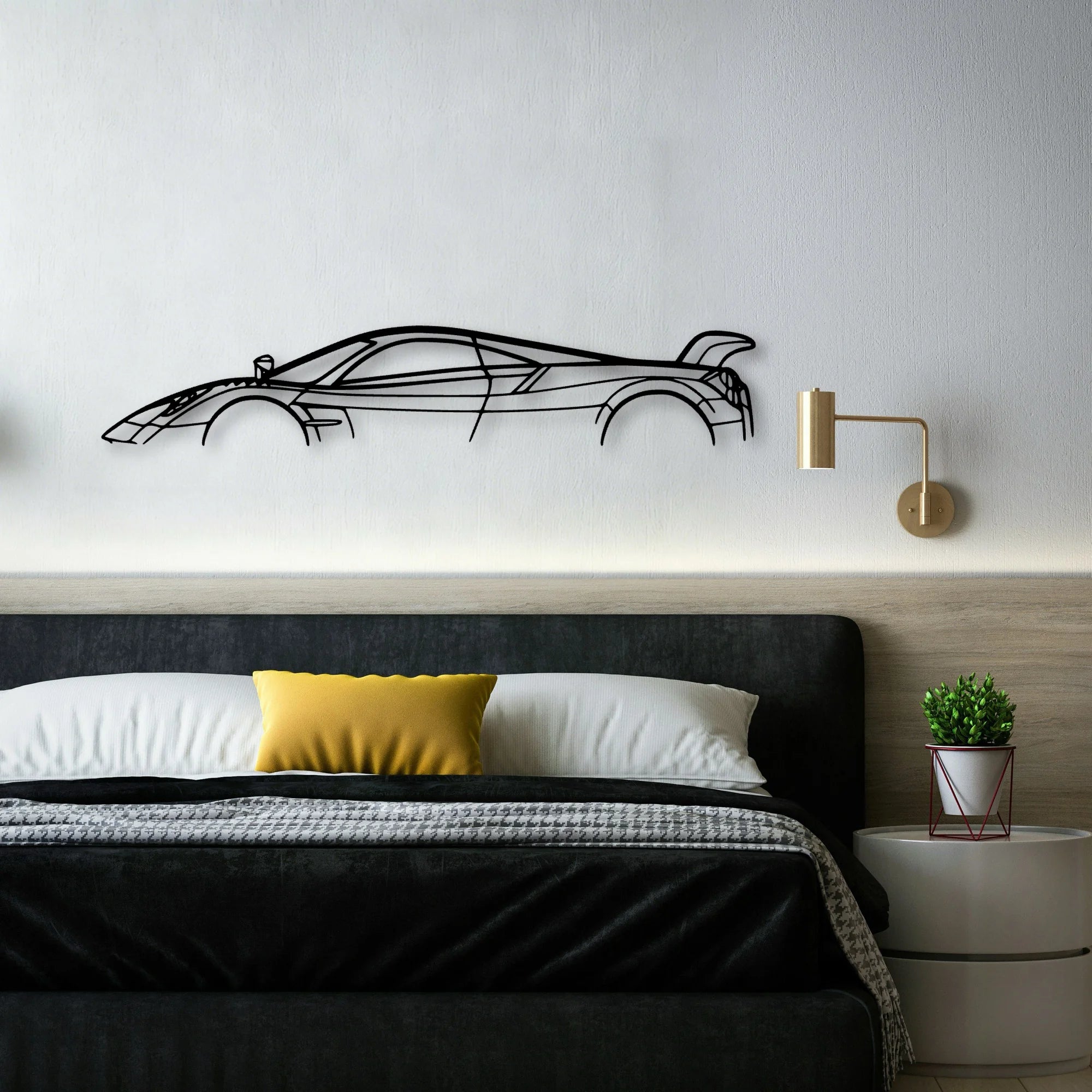 Huayra BC Classic Silhouette Metal Wall Art - Automotive Garage Decor