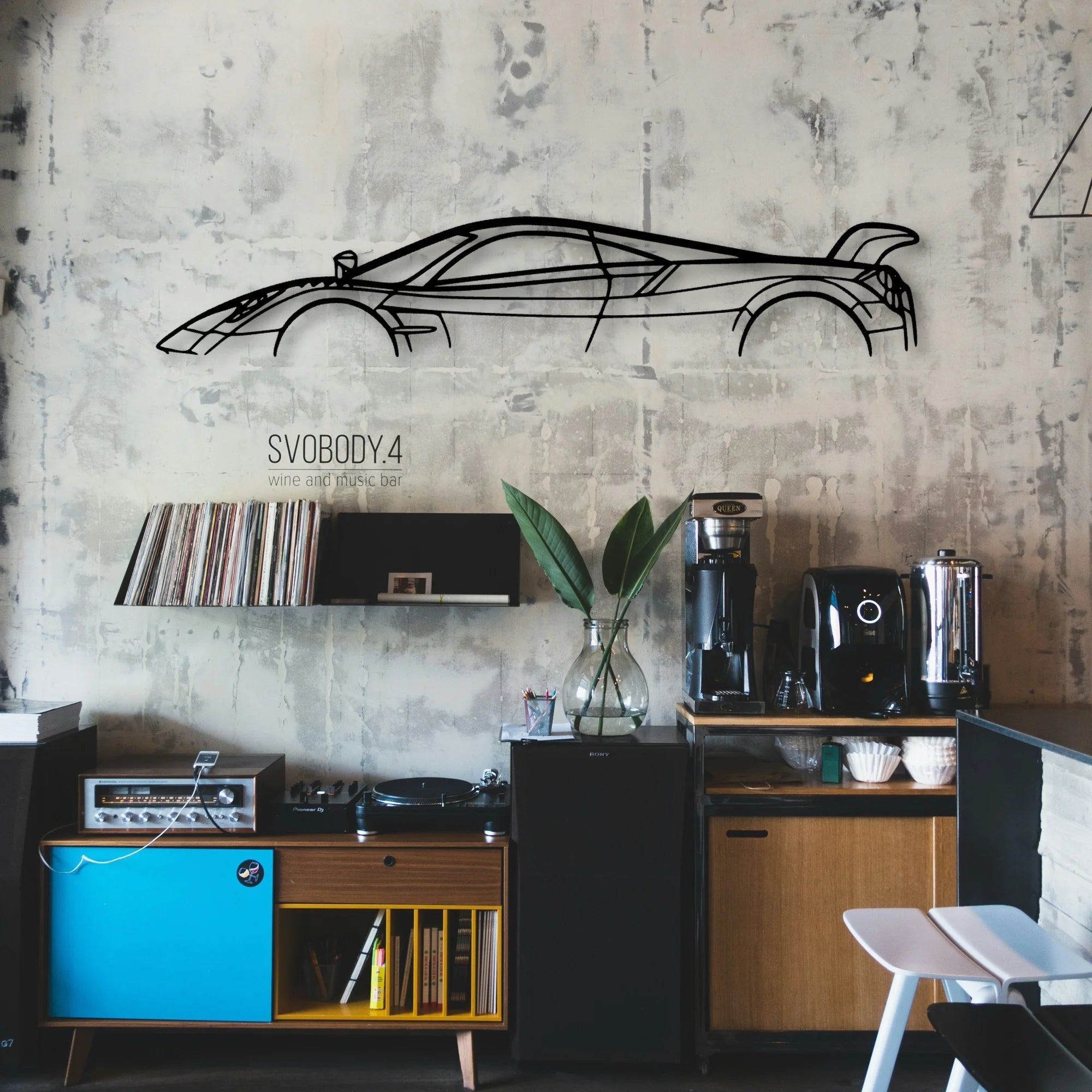 Huayra BC Classic Silhouette Metal Wall Art - Automotive Garage Decor