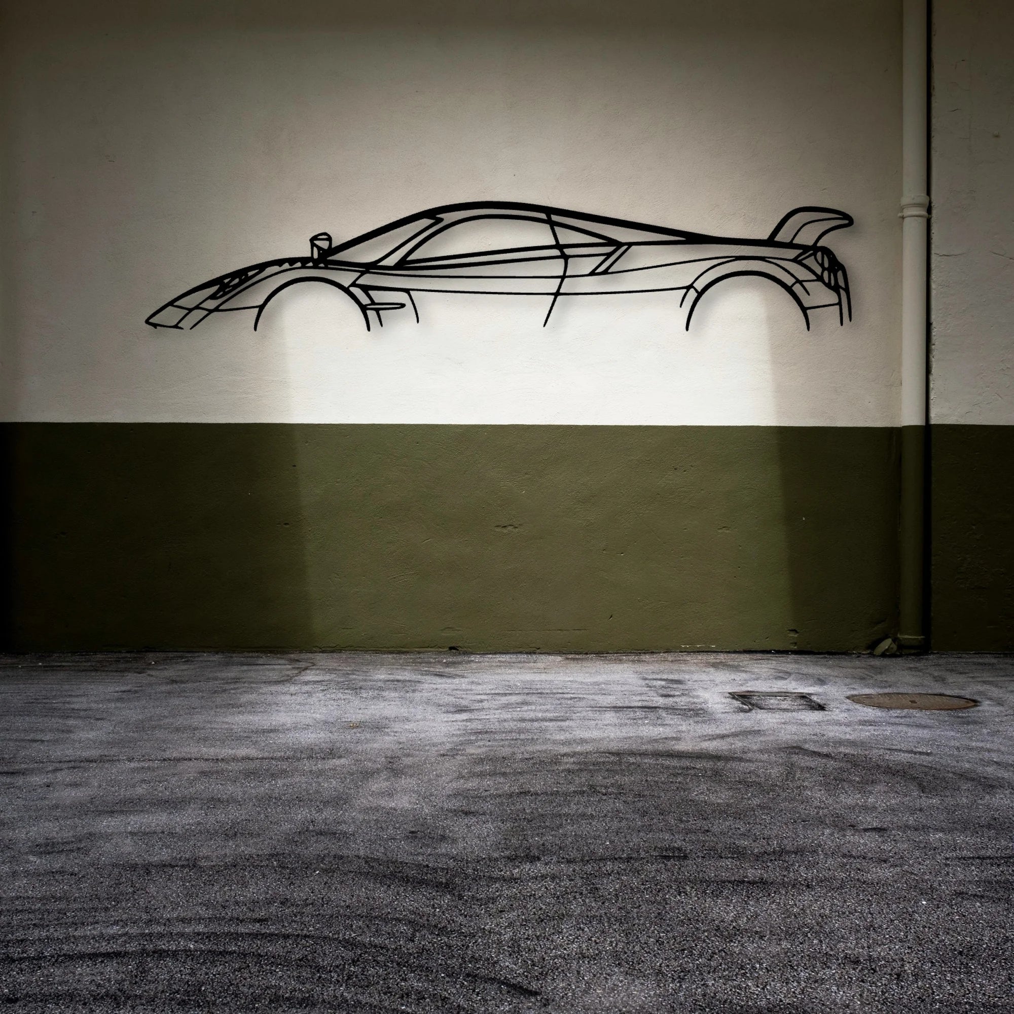 Huayra BC Classic Silhouette Metal Wall Art - Automotive Garage Decor